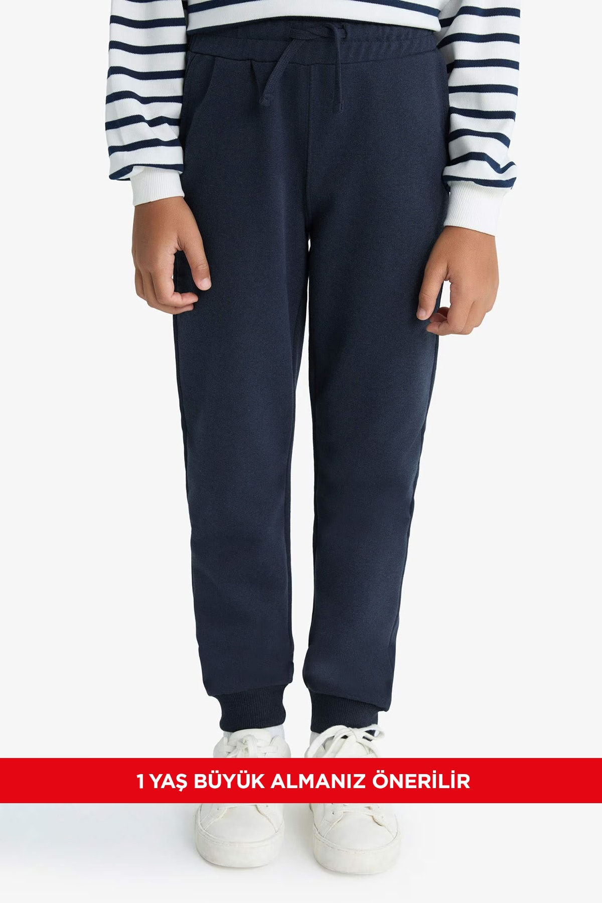Beli Lastikli Erkek Çocuk Okul Jogger Eşofman Altı - Lacivert
