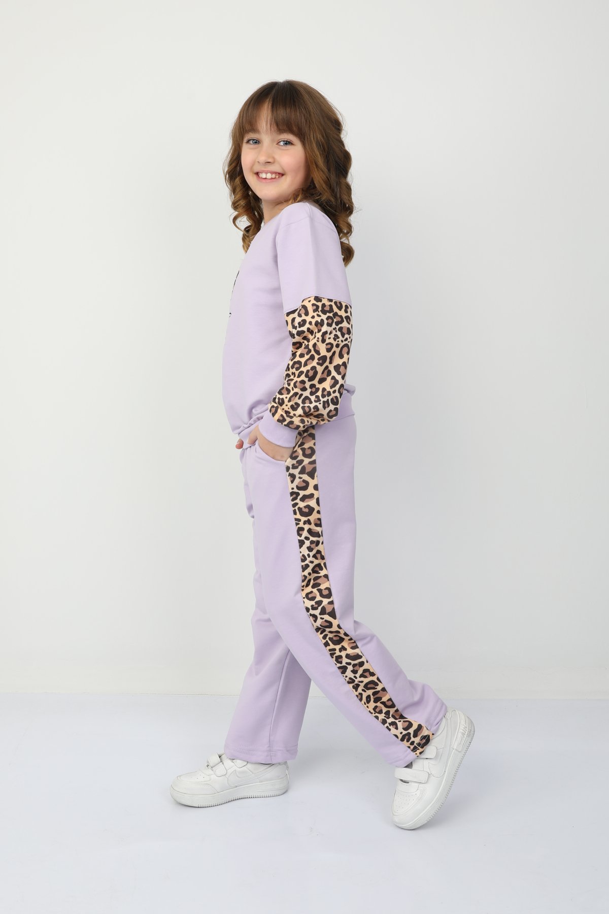 Kız Çocuk Kalp Leoparlı Takım 37036