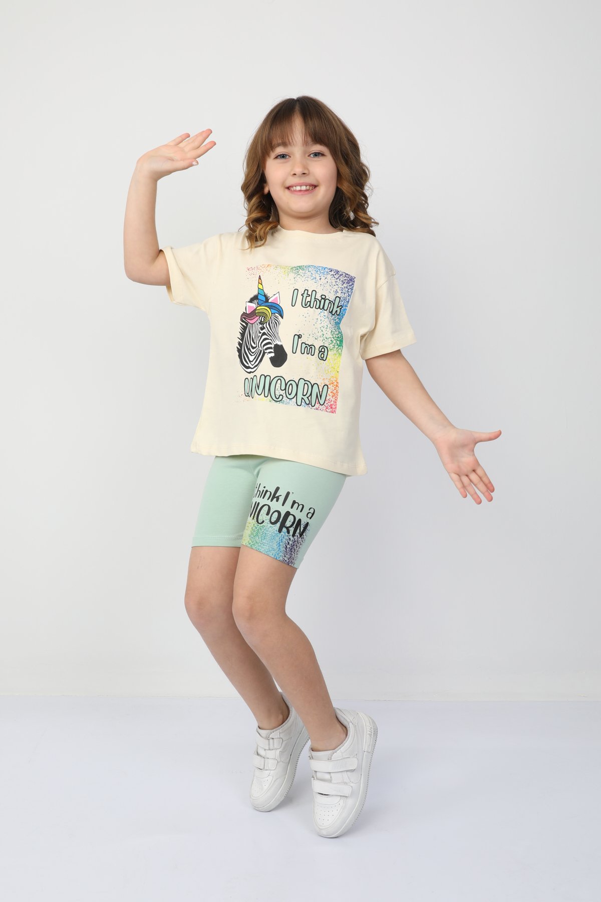 I Thing Unicorn Baskılı Kız Çocuk Takım 6534