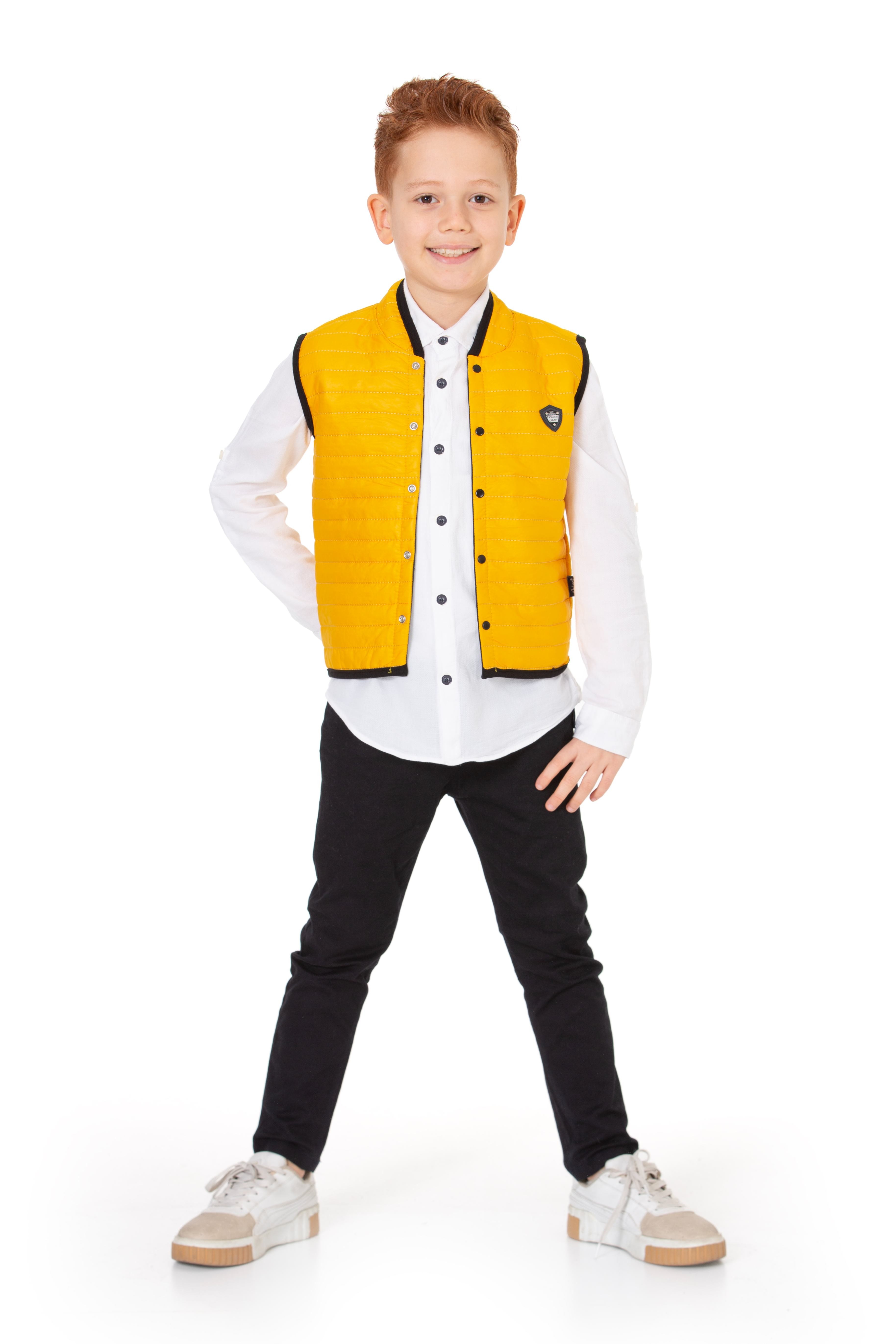 FASHİON ARMALI YELEKLİ 3 LÜ Takım DOKUMA 3130 - Sarı