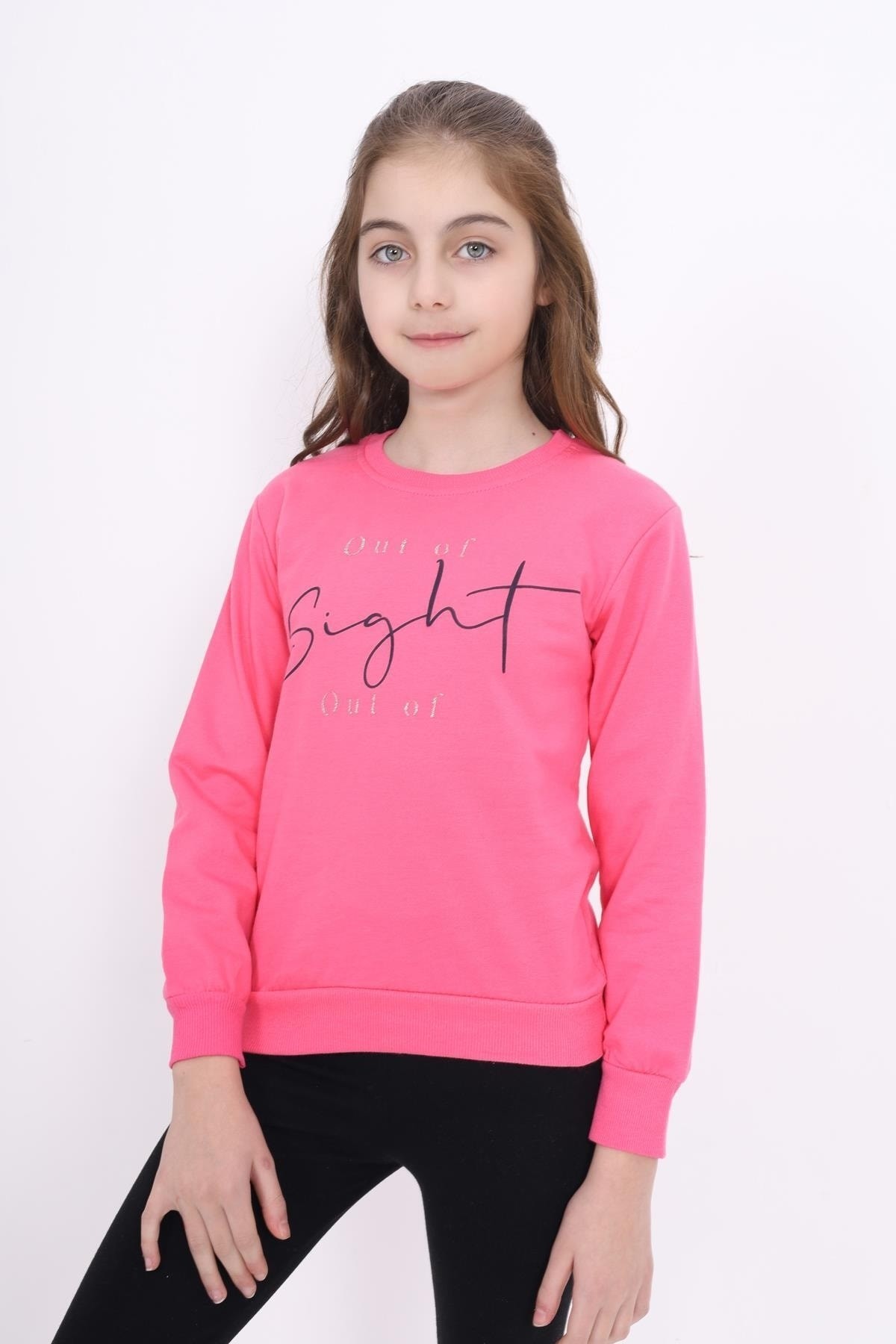 Kız Çocuk Sweatshirt Baskılı - Pembe