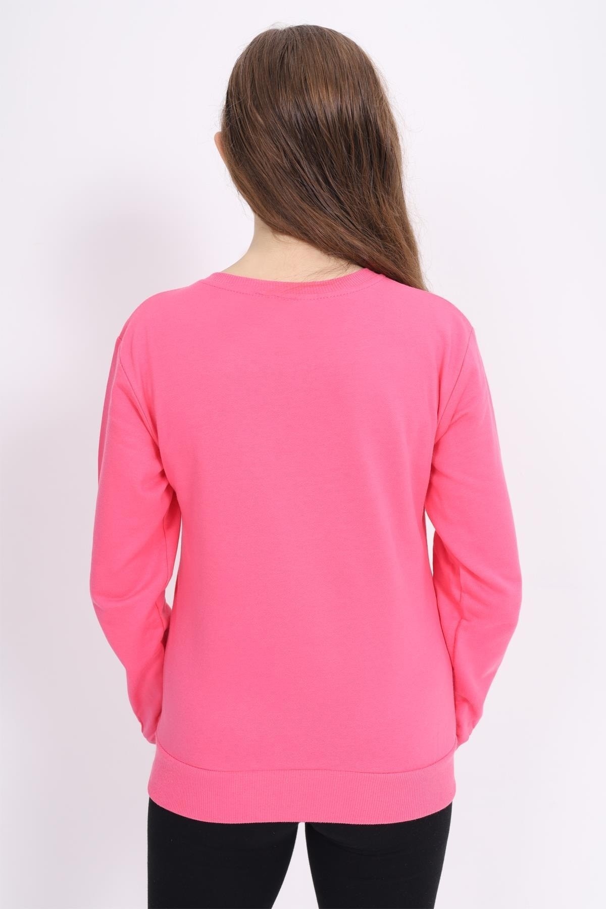 Kız Çocuk Sweatshirt Baskılı - Pembe