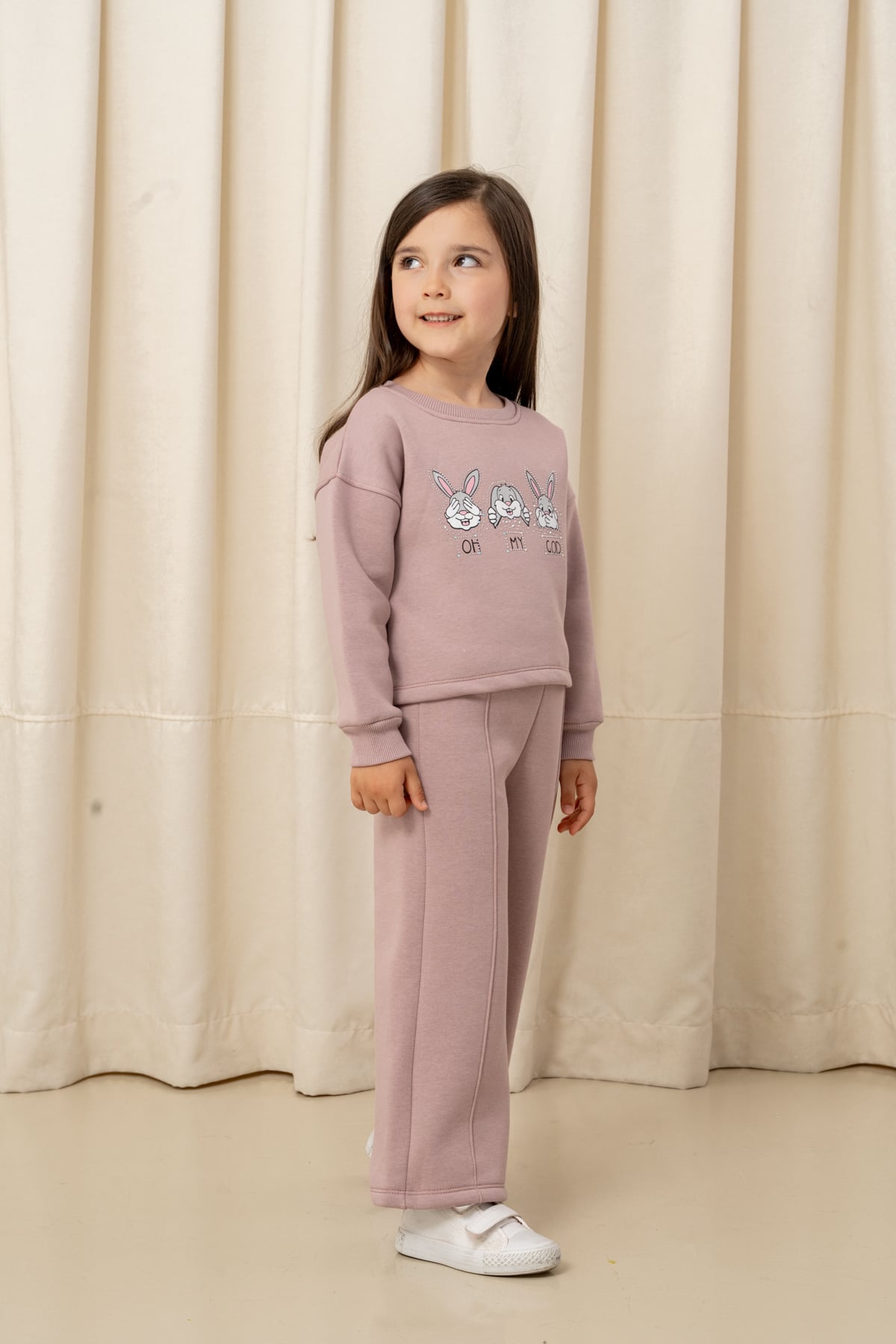 Kız Çocuk Oh My God Tavşan Baskılı 2li Takım - 6305/6306