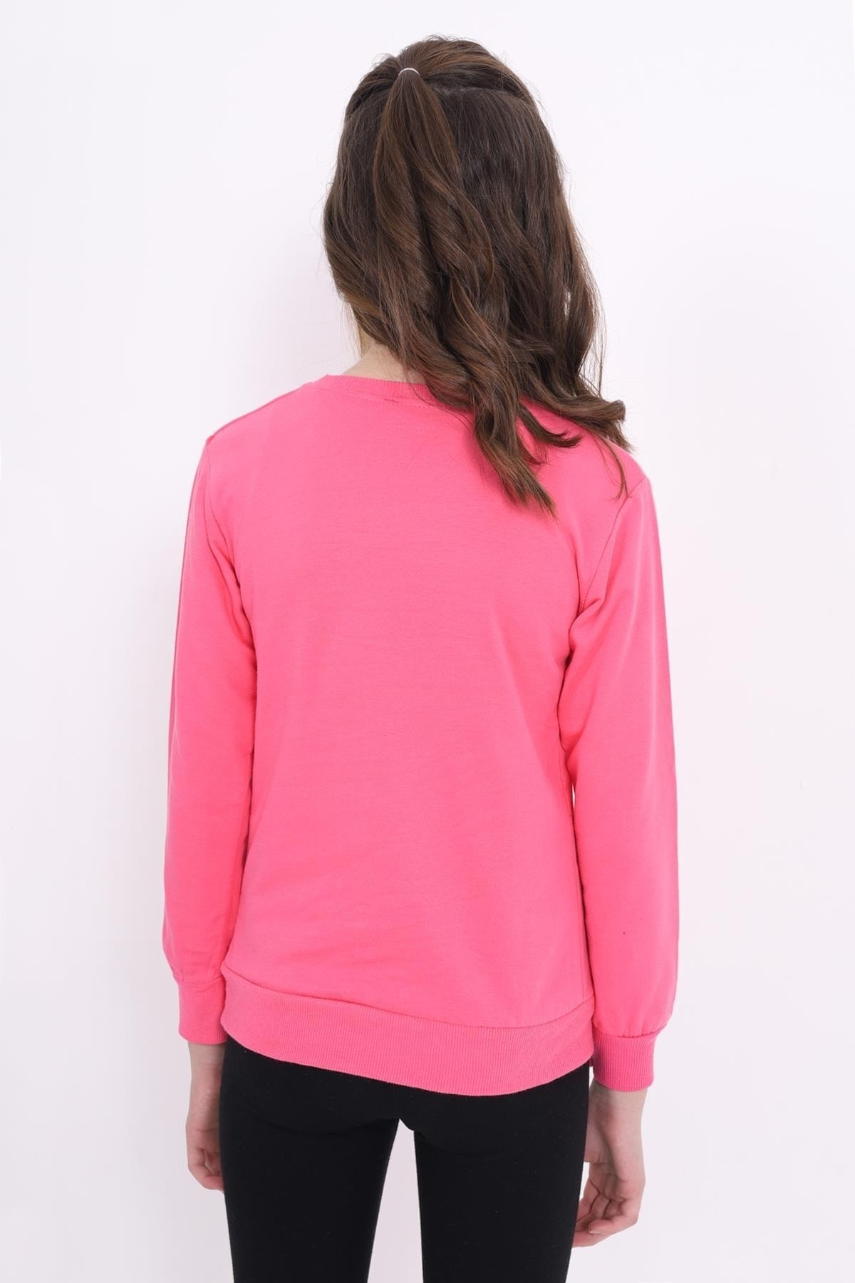 Kız Çocuk Sweatshirt Baskılı - Pembe