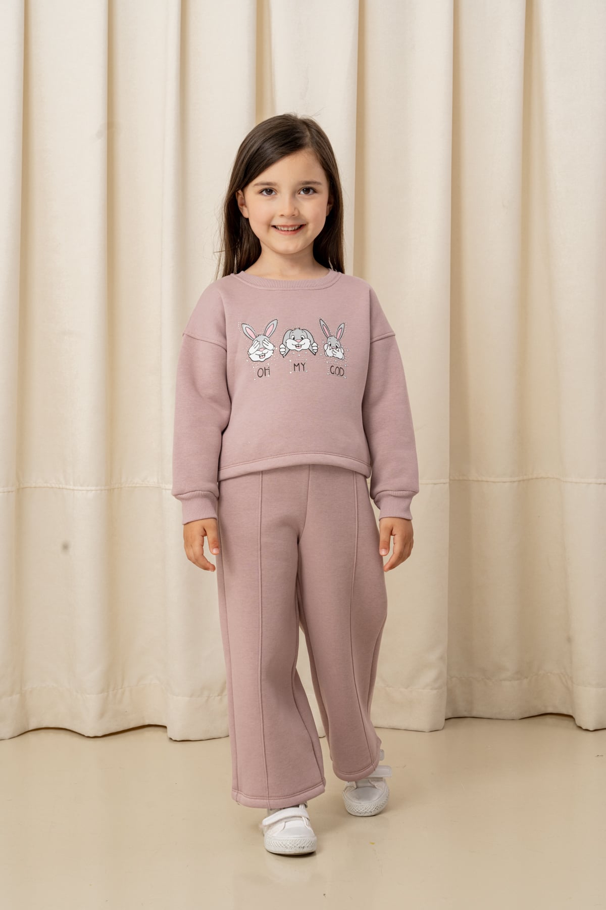 Kız Çocuk Oh My God Tavşan Baskılı 2li Takım - 6305/6306