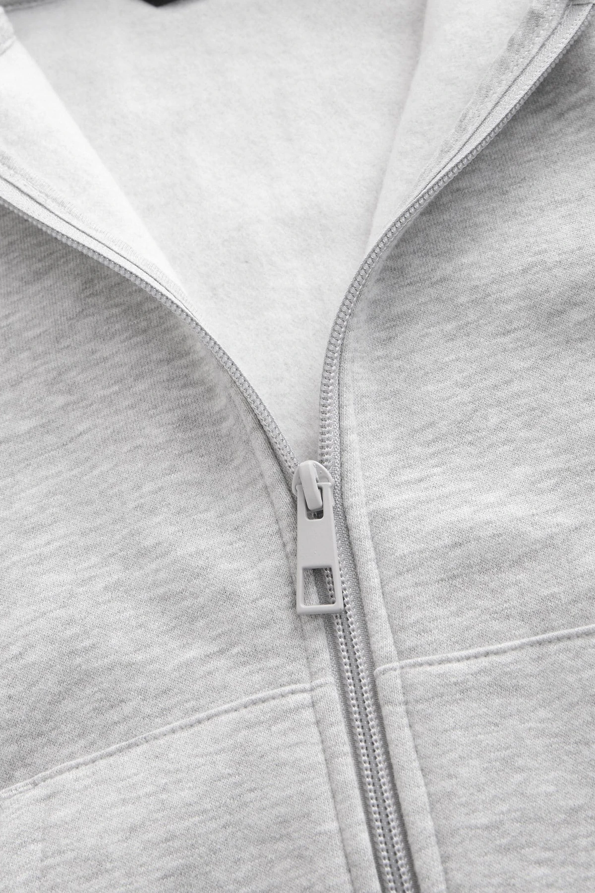 Basic Düz Kapüşonlu Fermuarlı Çocuk Sweatshirt - 2544