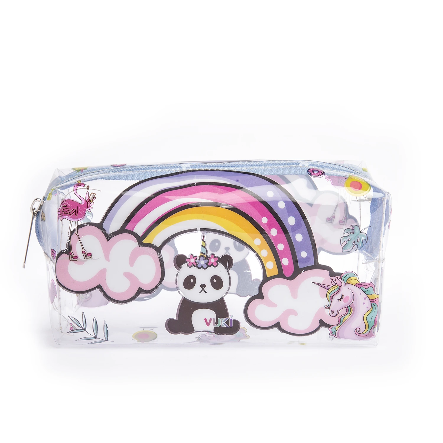 VUKİ - ŞEFFAF FERMUARLI KALEM KUTU (MIX)-1/S