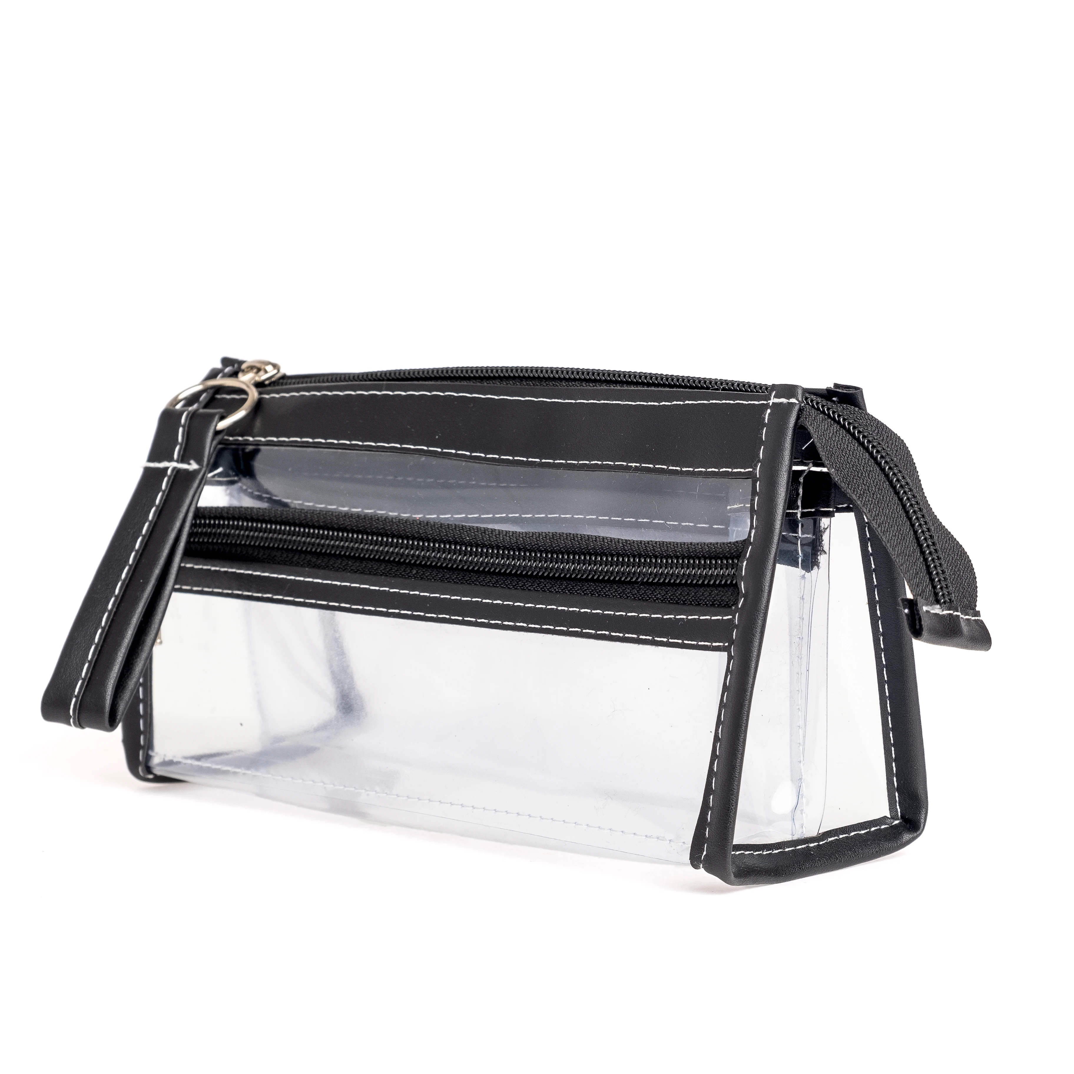 VUKİ - ÜÇGEN 3 CEPLİ DERİ+PVC ÇNT. K. KUTU (SİYAH)