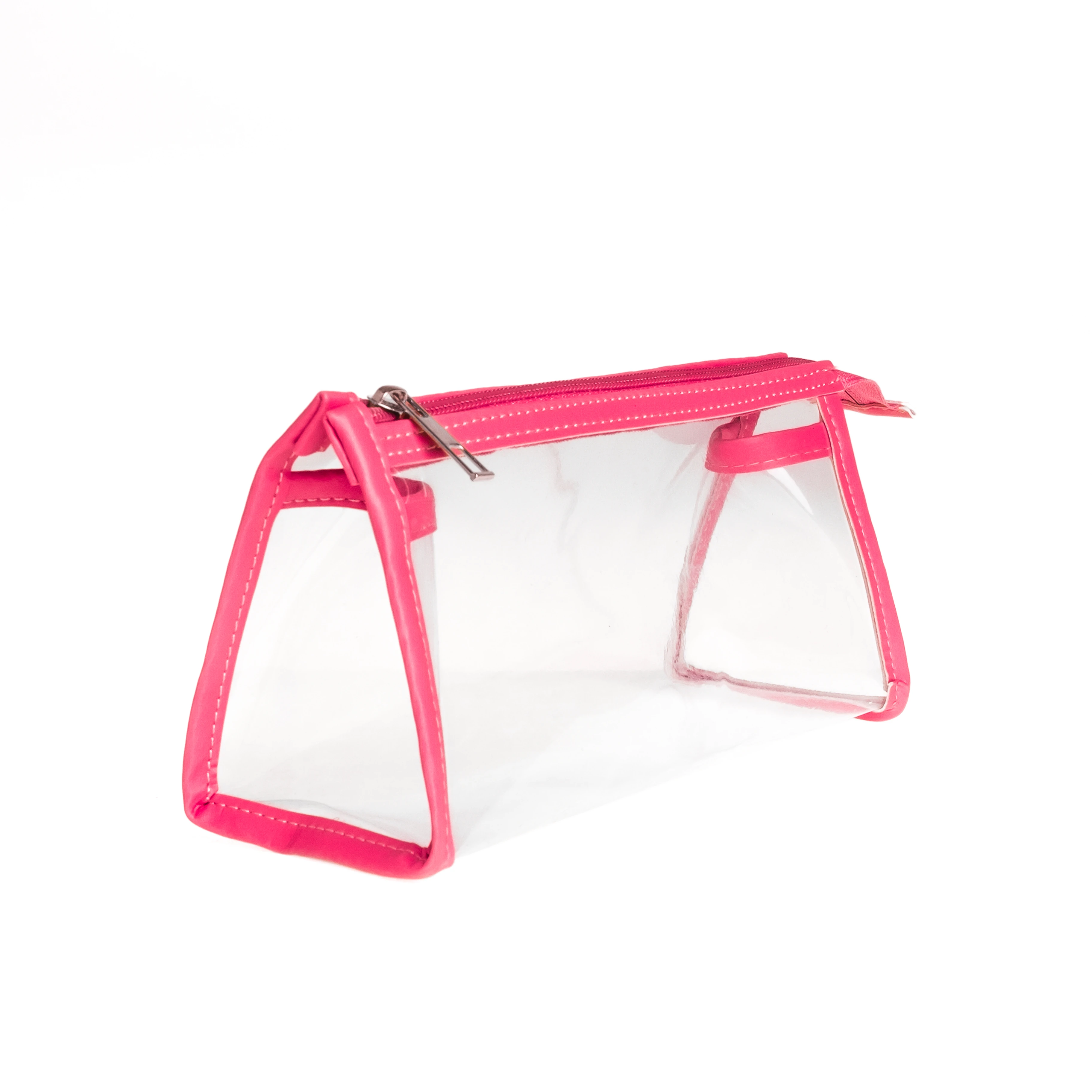 VUKİ - ÜÇGEN DERİ+PVC ÇANTA K. KUTU (PEMBE)-1/S