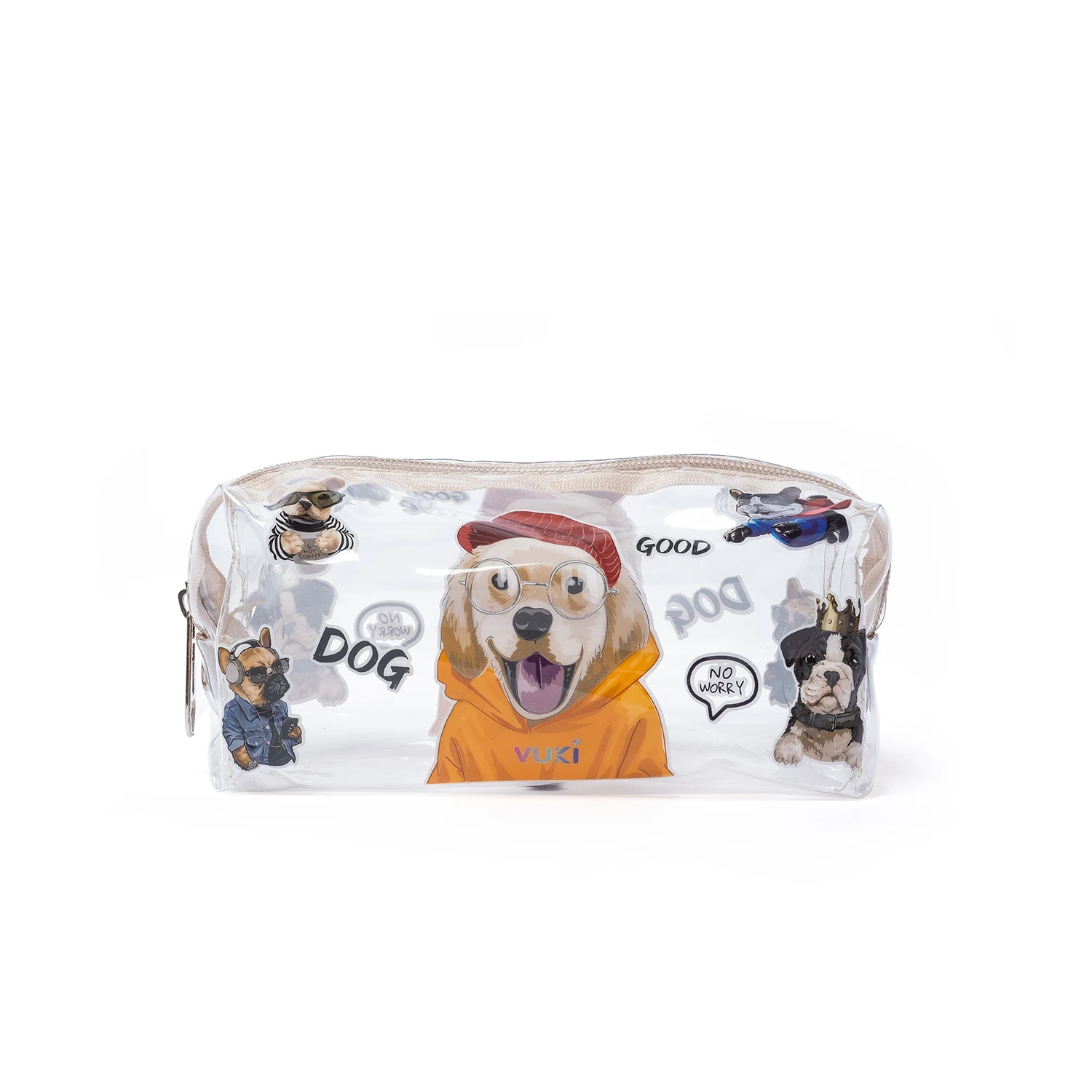 VUKİ - ŞEFFAF FERMUARLI KALEM KUTU (KÖPEK)-1/S