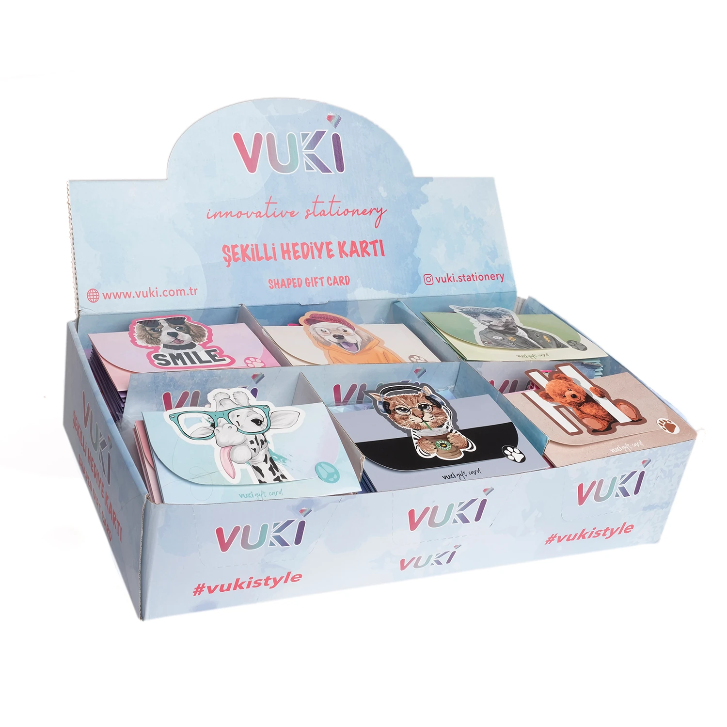 VUKİ - ŞEKİLLİ HEDİYE KARTI (KEDİ & KÖPEK)-6/S