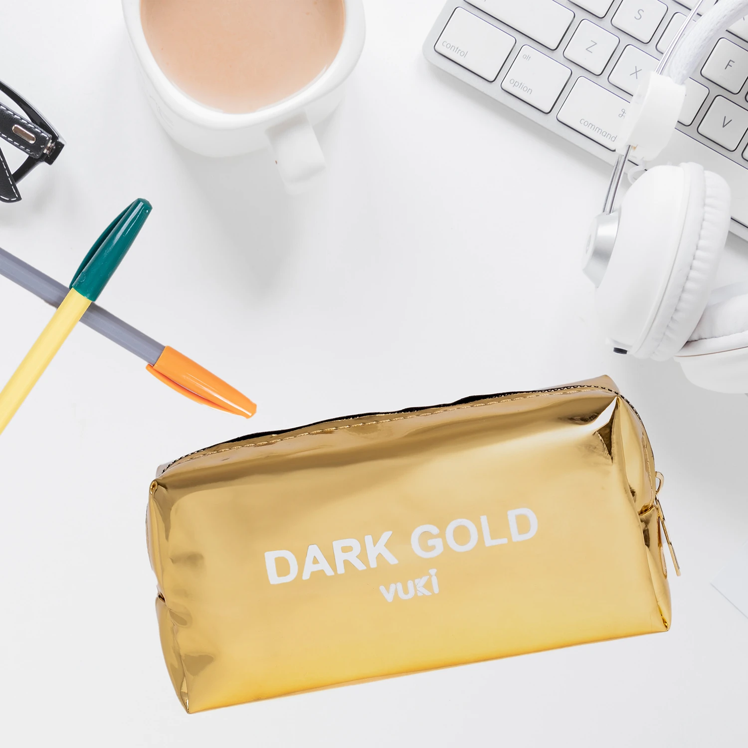 VUKİ - AYNALI RENKLİ ŞEFFAF FR. K. KUTU (DARK GOLD