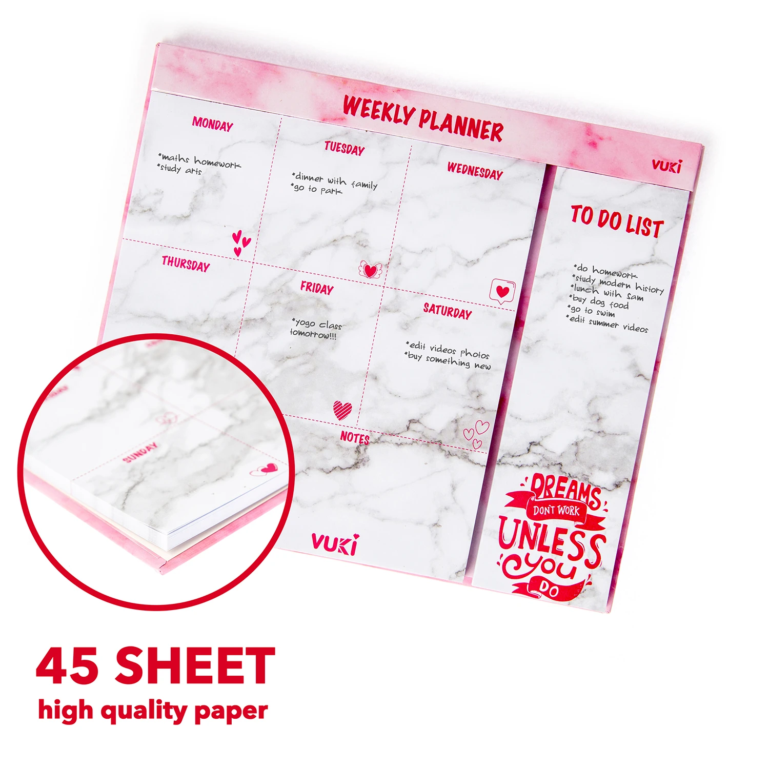 VUKİ - HAFTALIK PLANLAYICI ORTA (PEMBE MERMER)-1/S