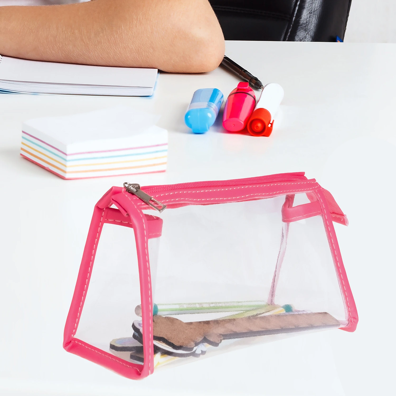 VUKİ - ÜÇGEN DERİ+PVC ÇANTA K. KUTU (PEMBE)-1/S