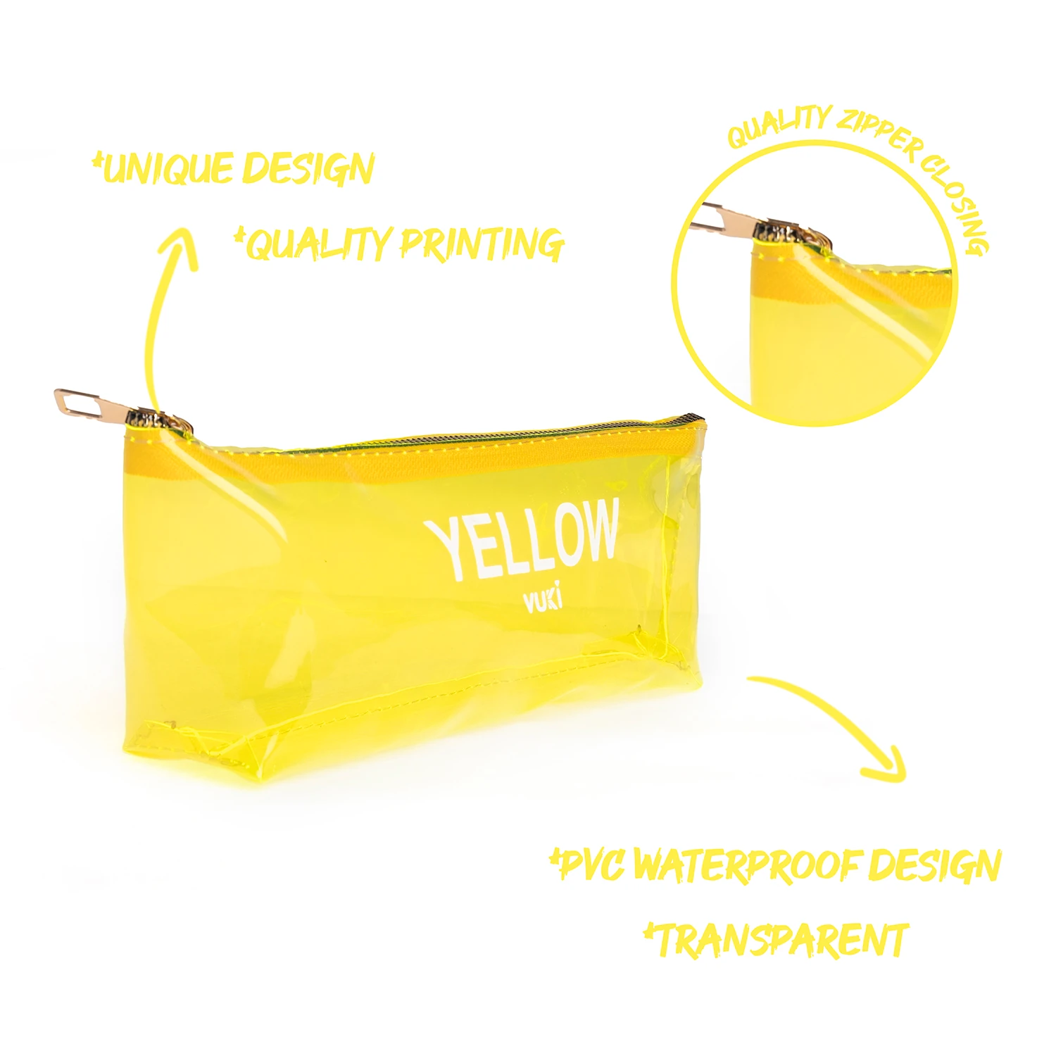 VUKİ - ÜÇGEN RENKLİ ŞEFFAF FERM. K. KUTU (SARI)-1/