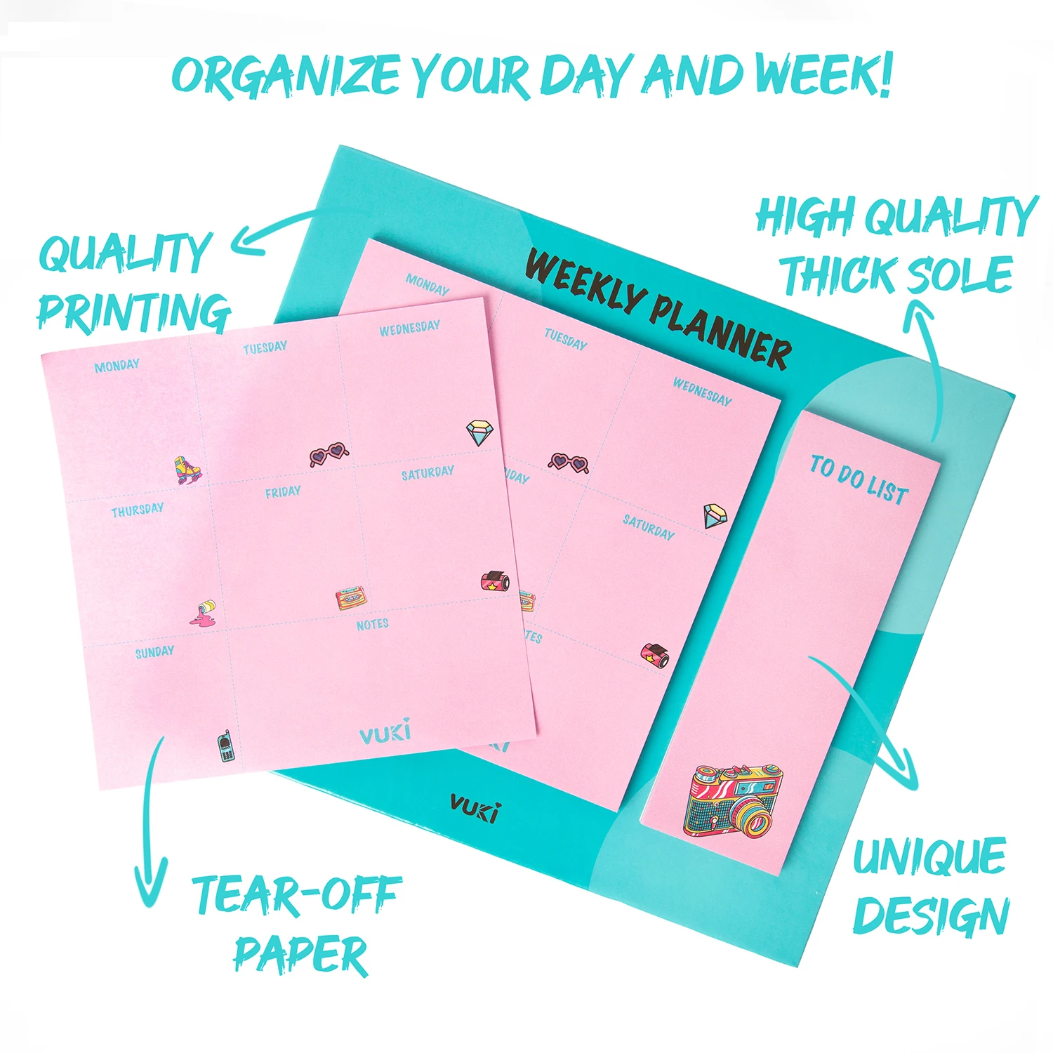 VUKİ - HAFTALIK PLANLAYICI BÜYÜK (RETRO)-1/S