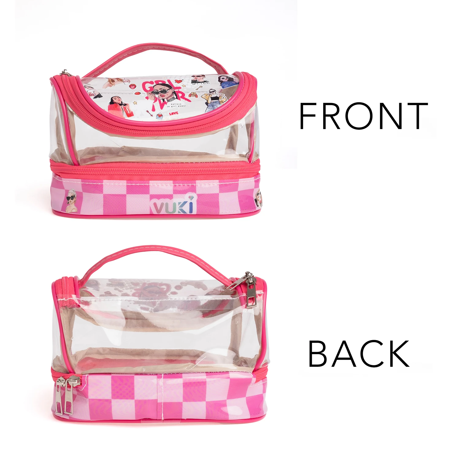 VUKİ - DESENLİ MEGA BOY KALEM ÇANTASI (GIRLPOWER)-