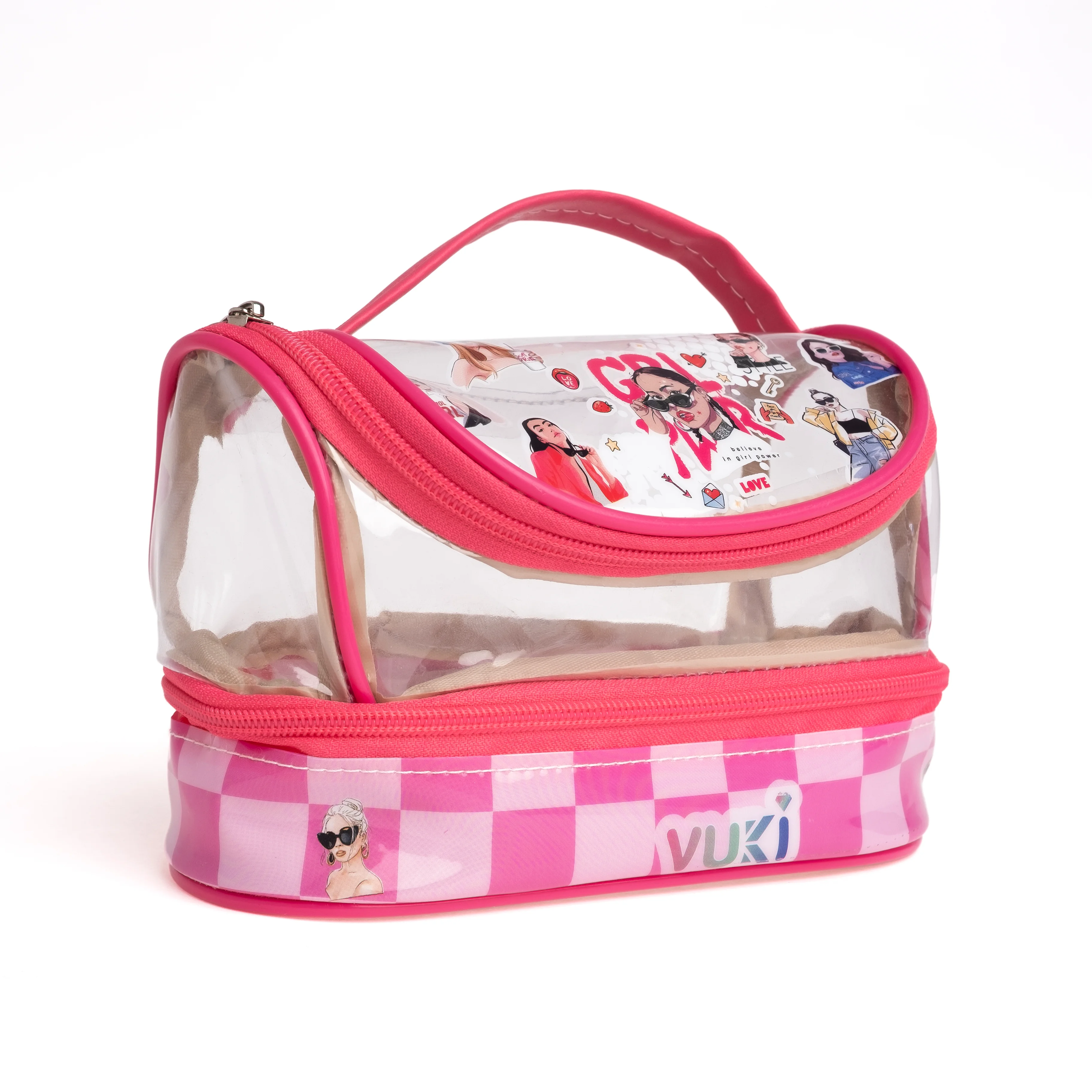 VUKİ - DESENLİ MEGA BOY KALEM ÇANTASI (GIRLPOWER)-
