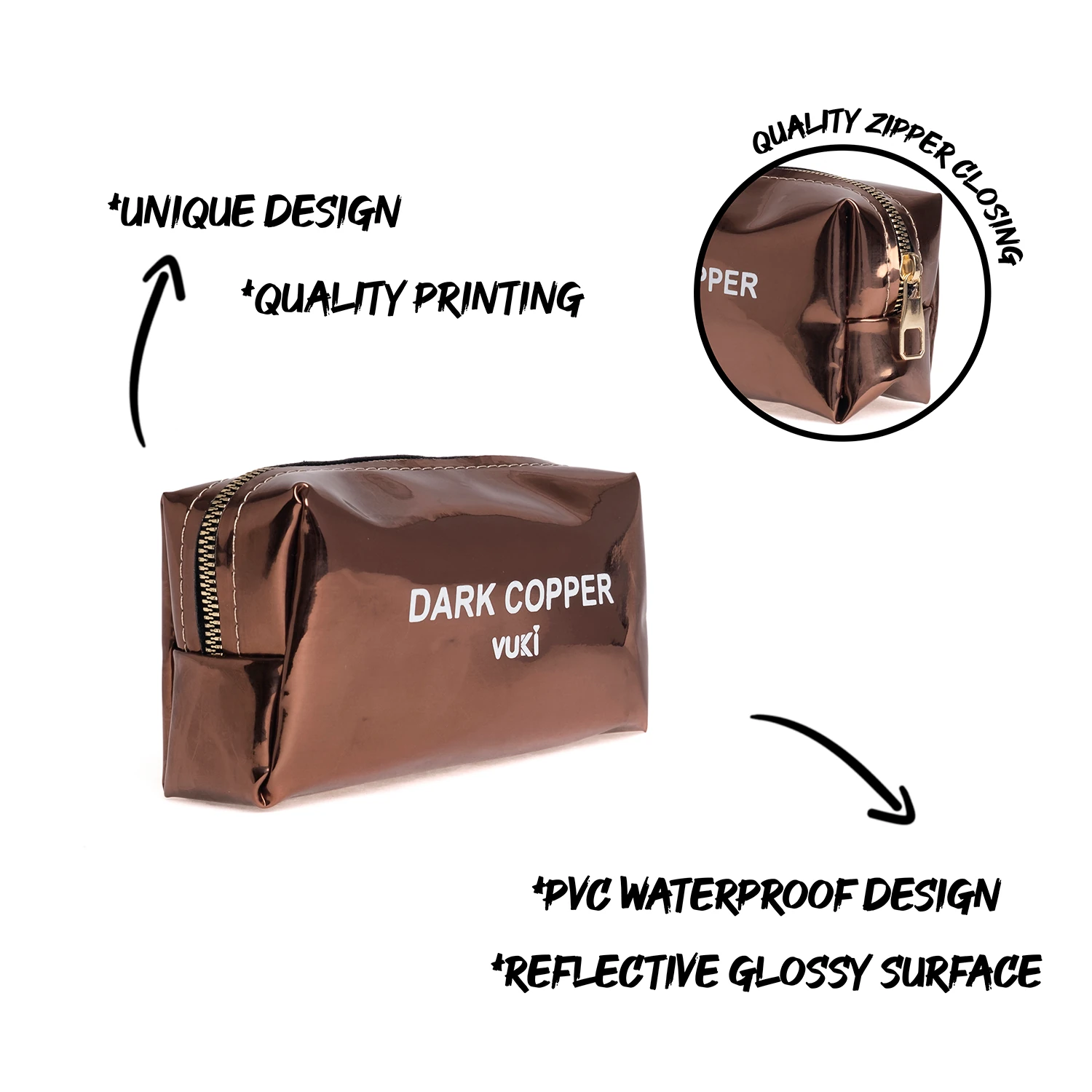 VUKİ - AYNALI RENKLİ ŞEFFAF FR. K. KUTU (DARK COPP