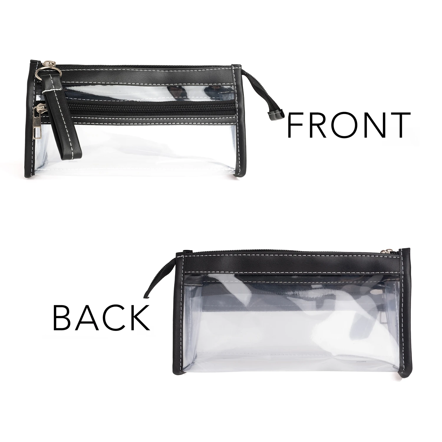 VUKİ - ÜÇGEN 3 CEPLİ DERİ+PVC ÇNT. K. KUTU (SİYAH)