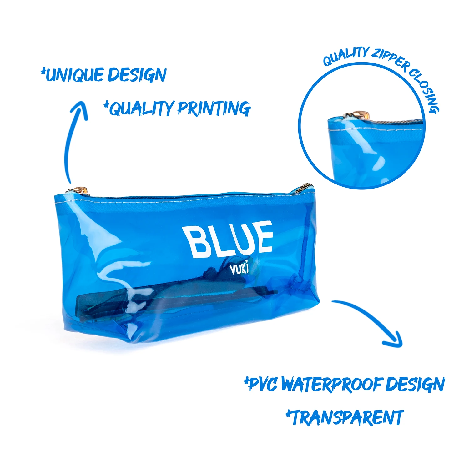 VUKİ - ÜÇGEN RENKLİ ŞEFFAF FERM. K. KUTU (MAVİ)-1/