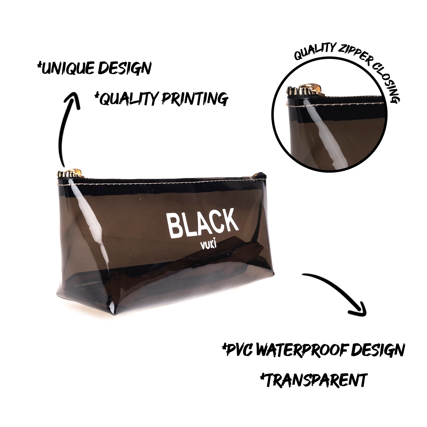 VUKİ - ÜÇGEN RENKLİ ŞEFFAF FERM. K. KUTU (SİYAH)-1