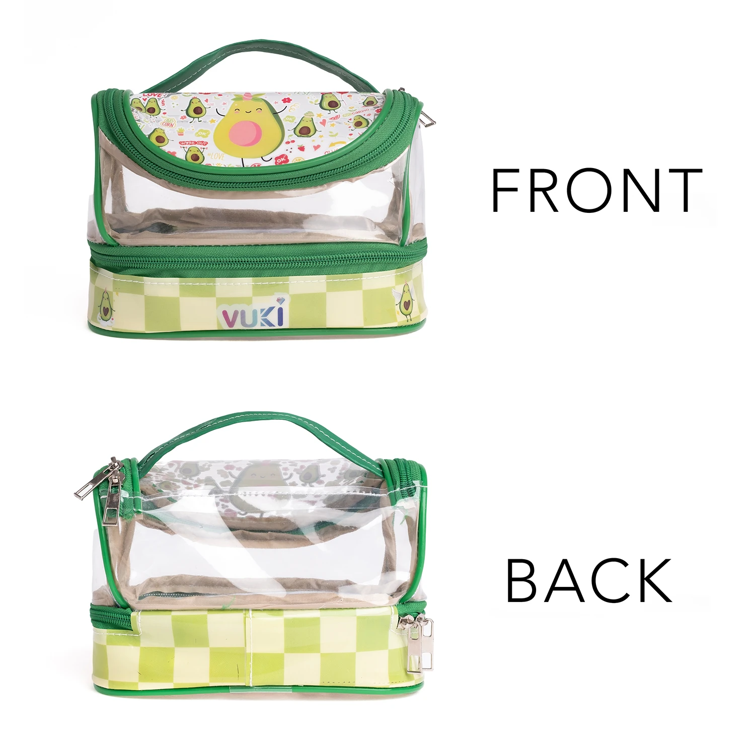 VUKİ - DESENLİ MEGA BOY KALEM ÇANTASI (AVOKADO)-1/