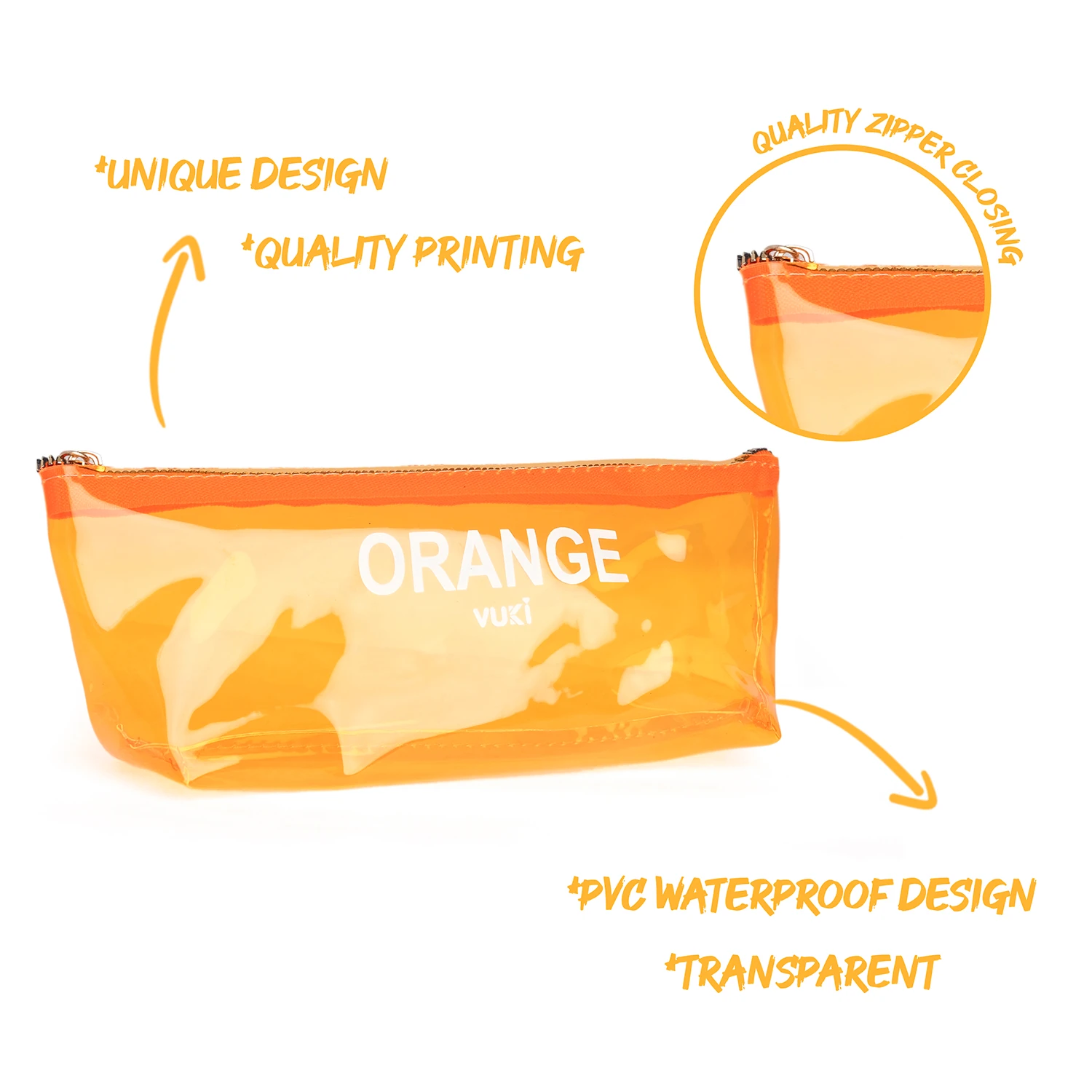 VUKİ - ÜÇGEN RENKLİ ŞEFFAF FERM. K. KUTU (TURUNCU)