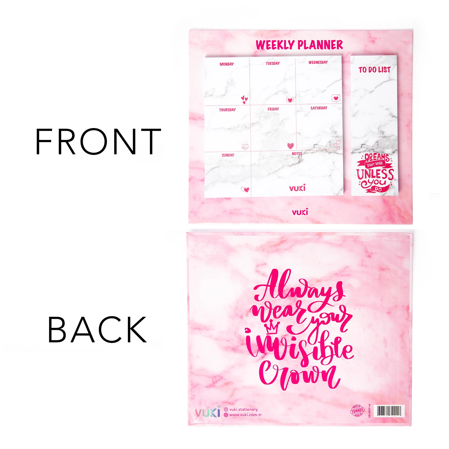VUKİ - HAFTALIK PLANLAYICI BÜYÜK (PEMBE MER.)-1/S