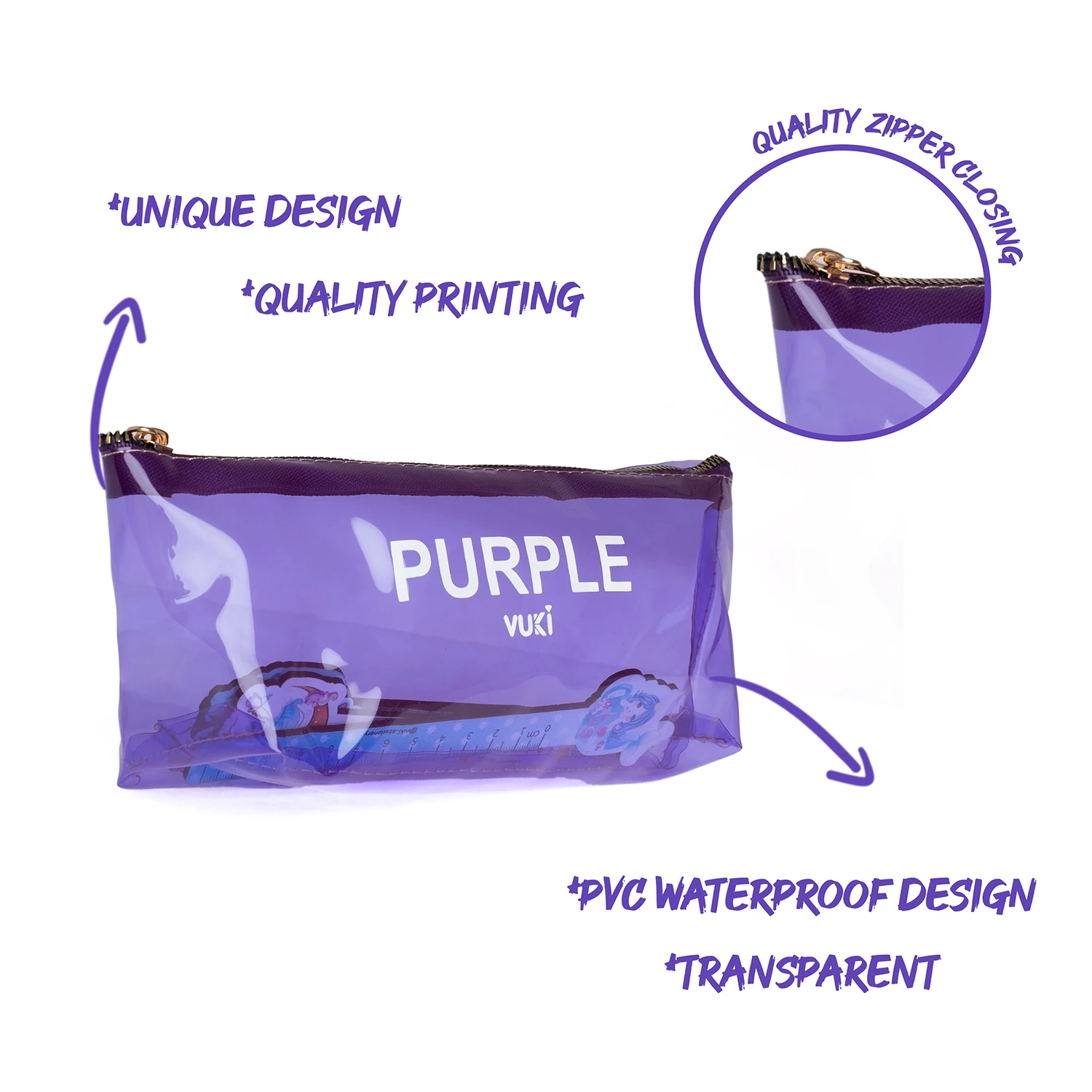 VUKİ - ÜÇGEN RENKLİ ŞEFFAF FERM. K. KUTU (MOR)-1/S