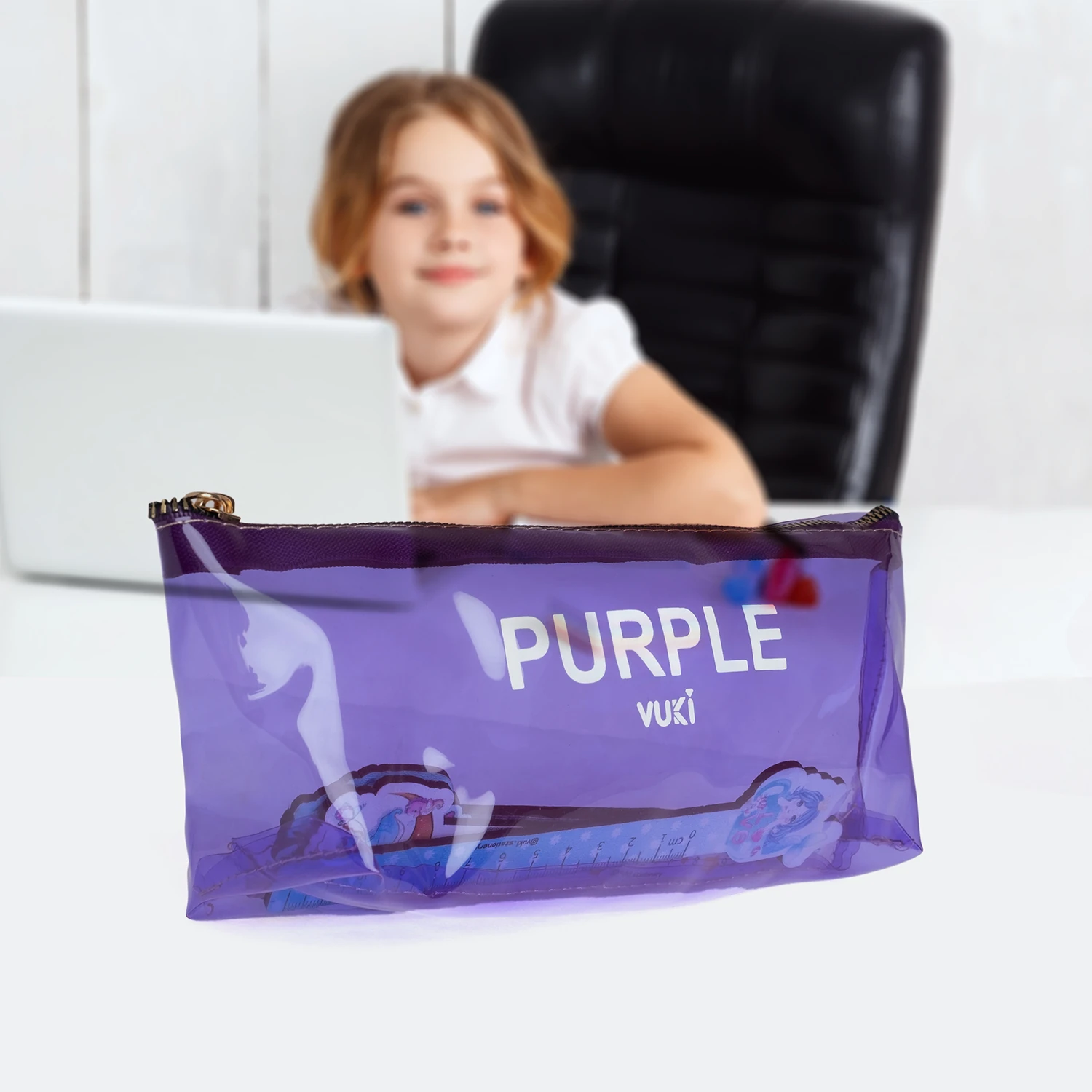 VUKİ - ÜÇGEN RENKLİ ŞEFFAF FERM. K. KUTU (MOR)-1/S