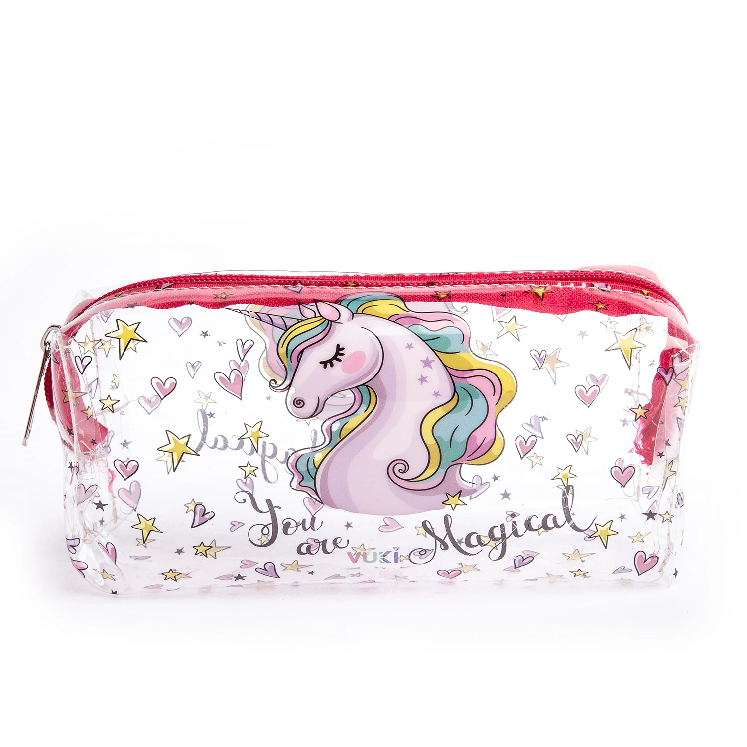 VUKİ - ŞEFFAF FERMUARLI KALEM KUTU (UNICORN)-1/S