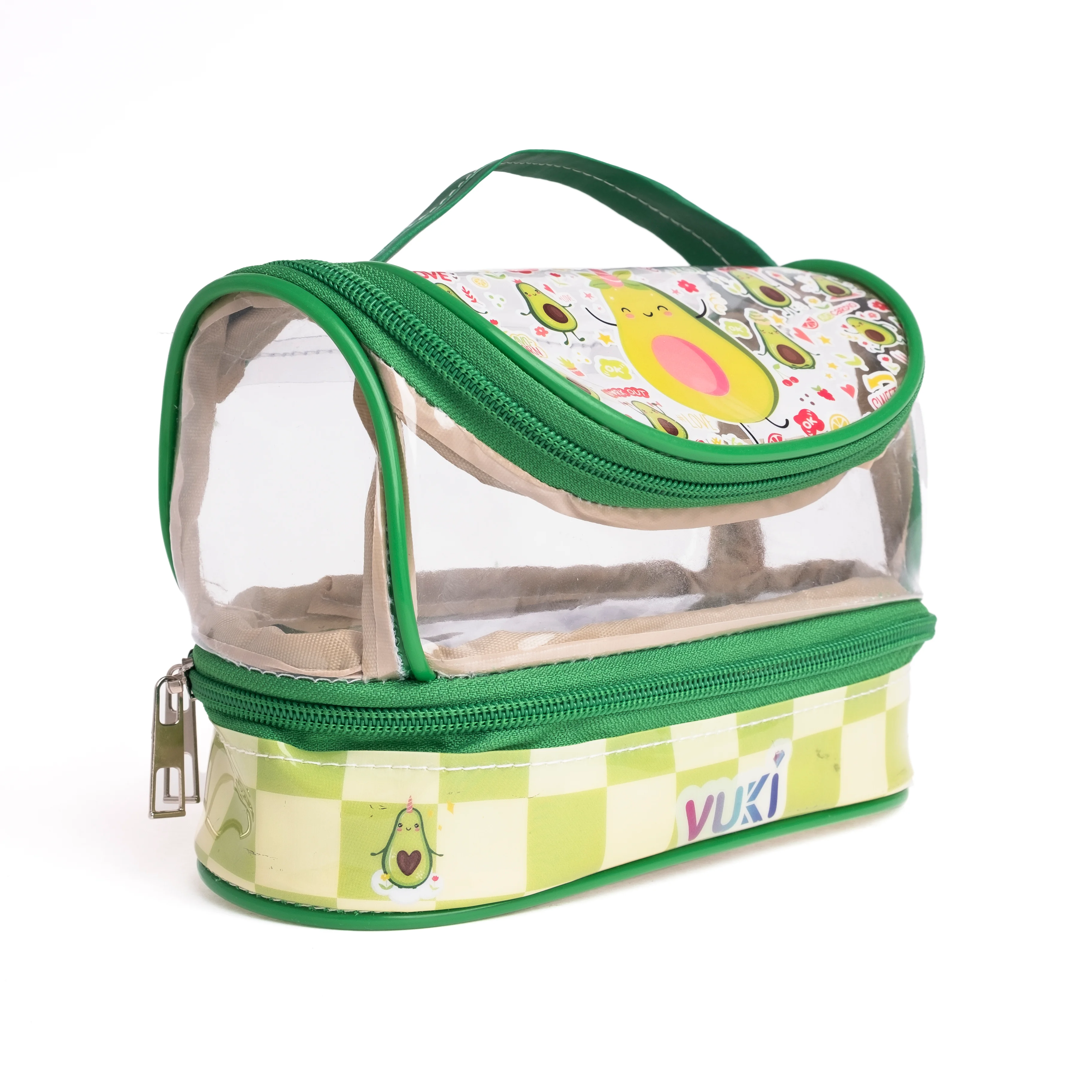VUKİ - DESENLİ MEGA BOY KALEM ÇANTASI (AVOKADO)-1/