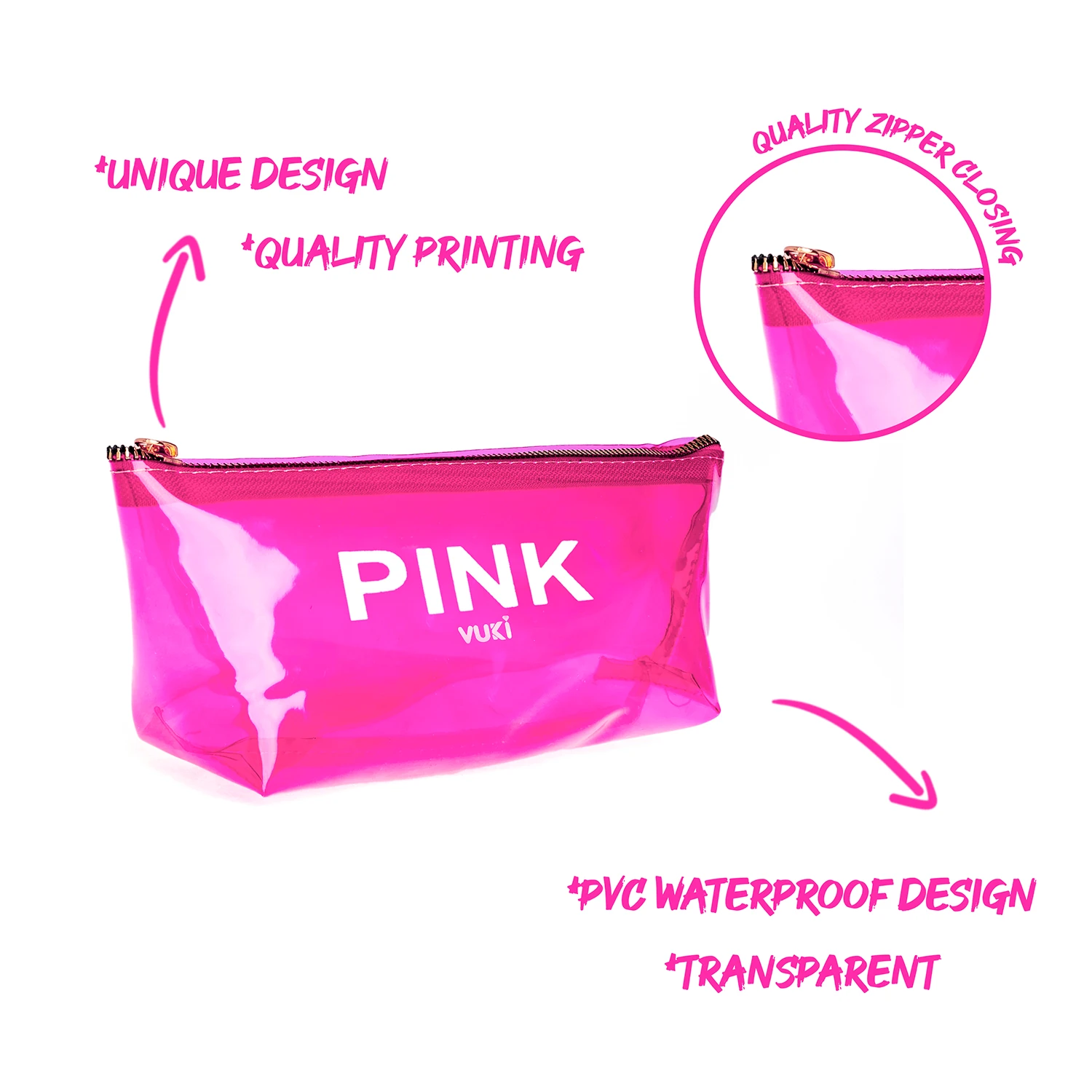 VUKİ - ÜÇGEN RENKLİ ŞEFFAF FERM. K. KUTU (PEMBE)-1