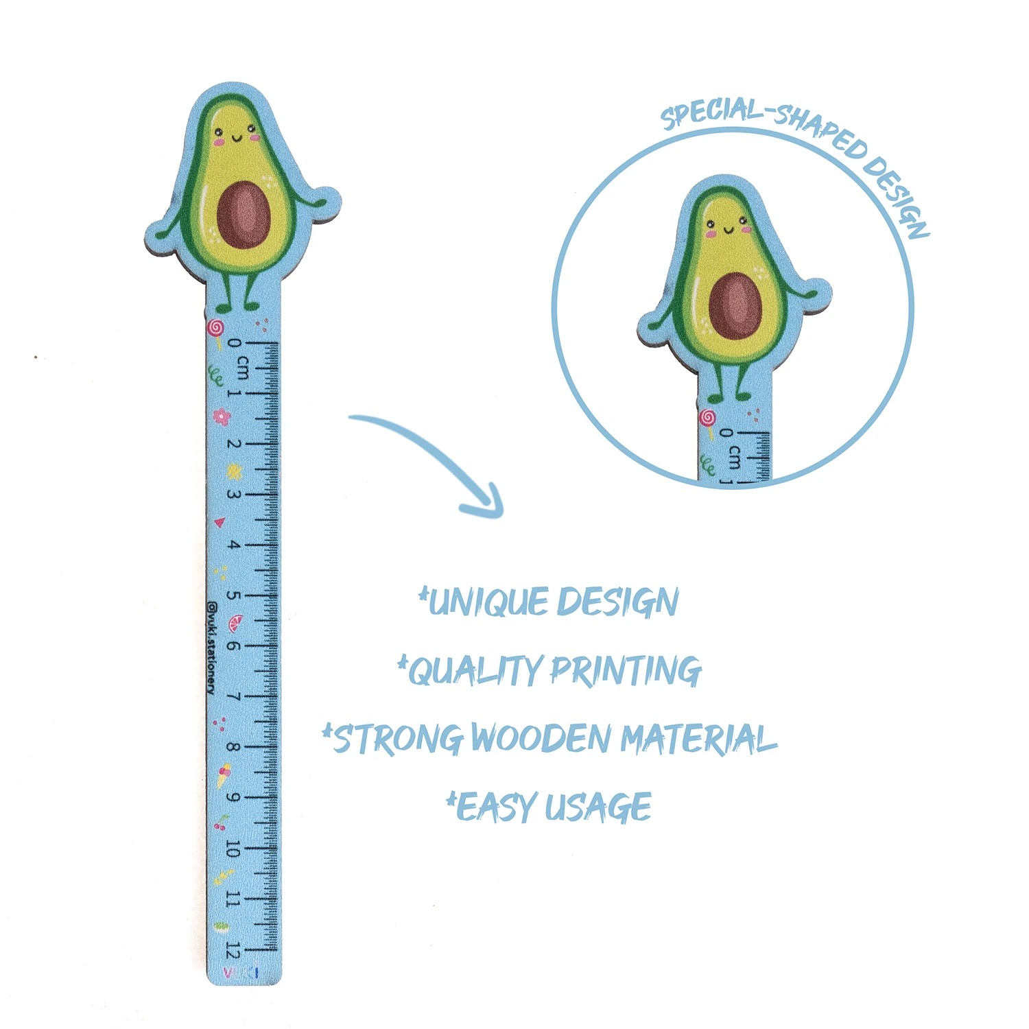 VUKİ - ÖZEL TASARIM CETVEL (AVOKADO)-6/S