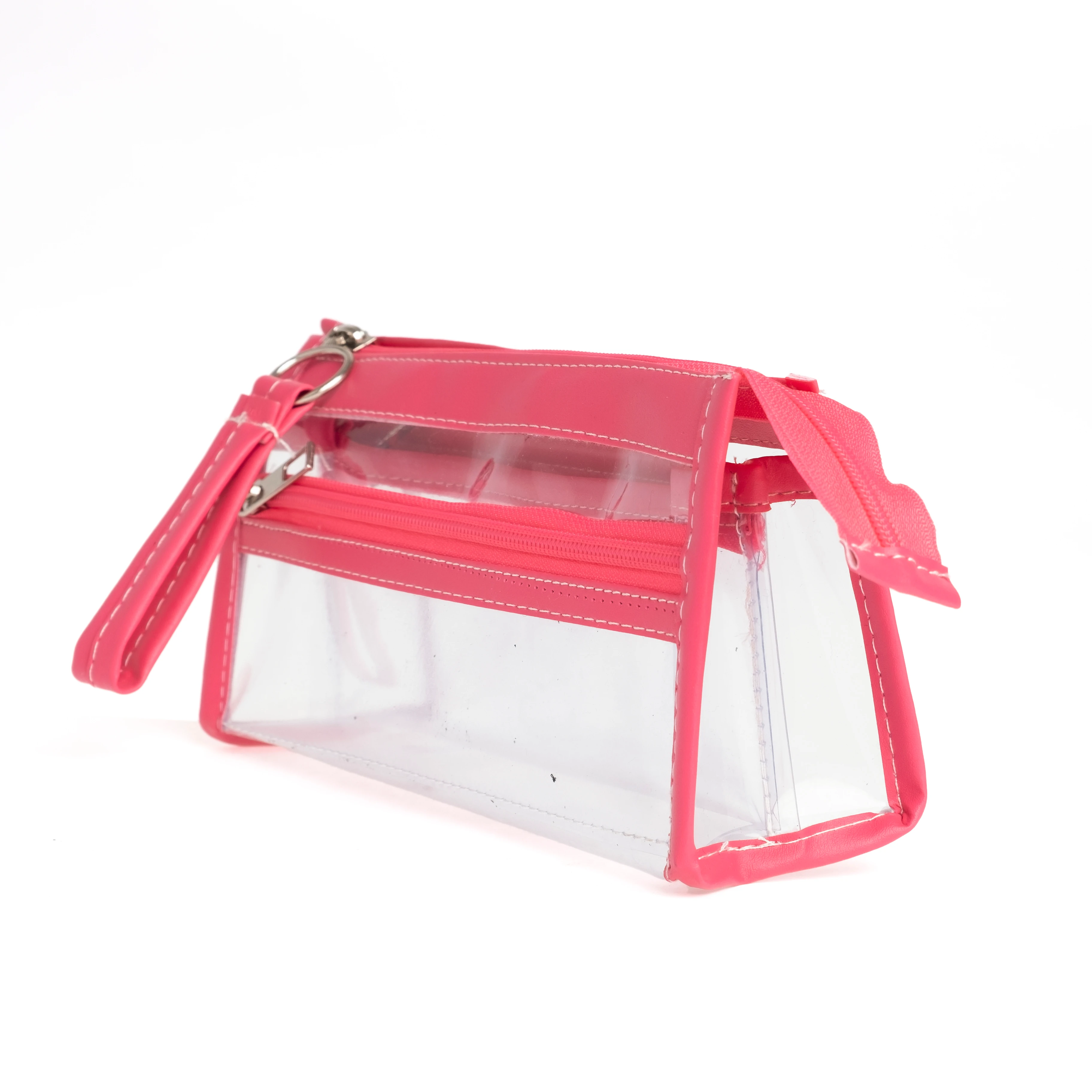 VUKİ - ÜÇGEN 3 CEPLİ DERİ+PVC ÇNT. K. KUTU (PEMBE)