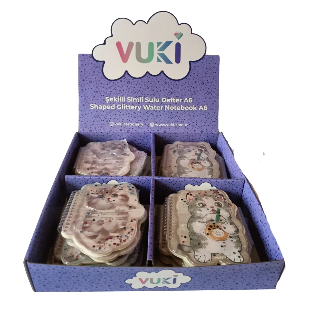 VUKİ - ŞEKİLLİ SULU DEFTER A6 (KEDİ)-2/S