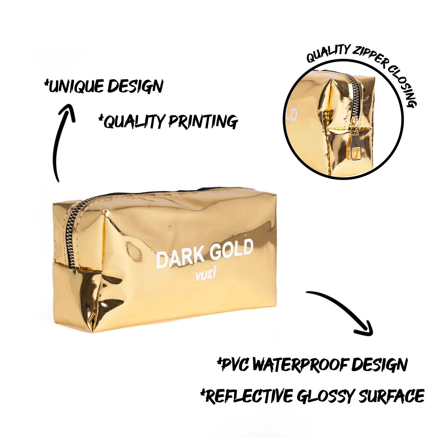 VUKİ - AYNALI RENKLİ ŞEFFAF FR. K. KUTU (DARK GOLD