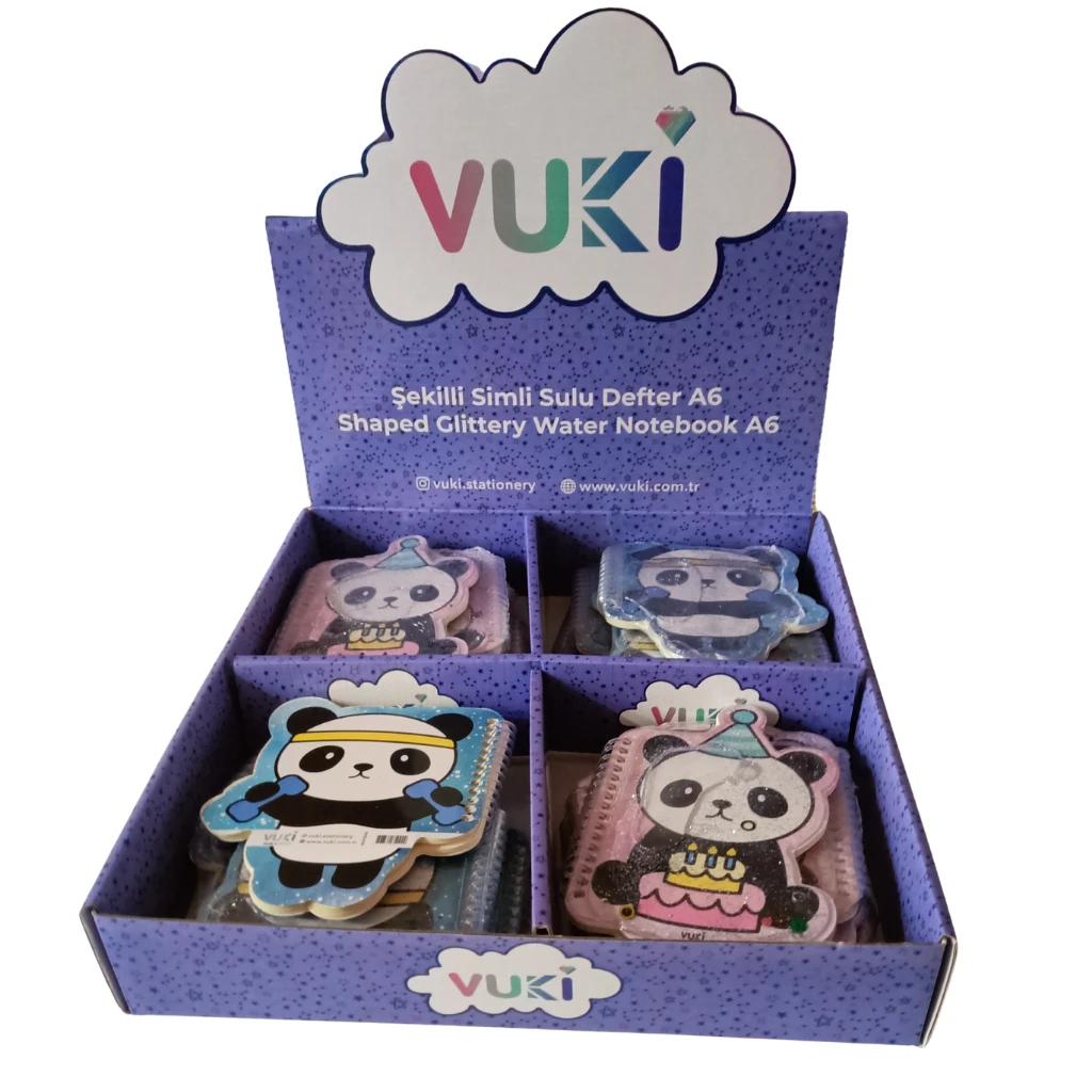 VUKİ - ŞEKİLLİ SULU DEFTER A6 (PANDA)-2/S