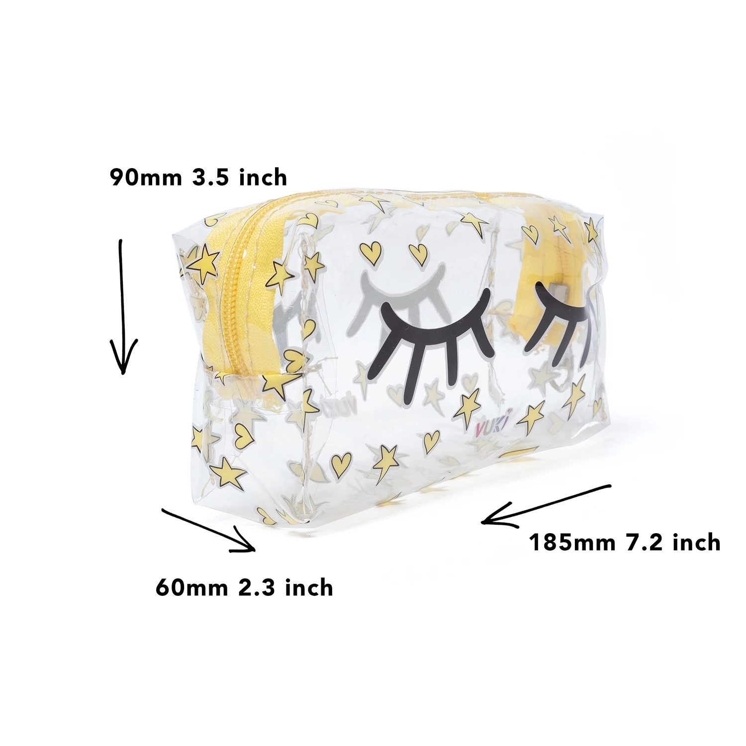 VUKİ - ŞEFFAF FERMUARLI KALEM KUTU (KİRPİK)-1/S