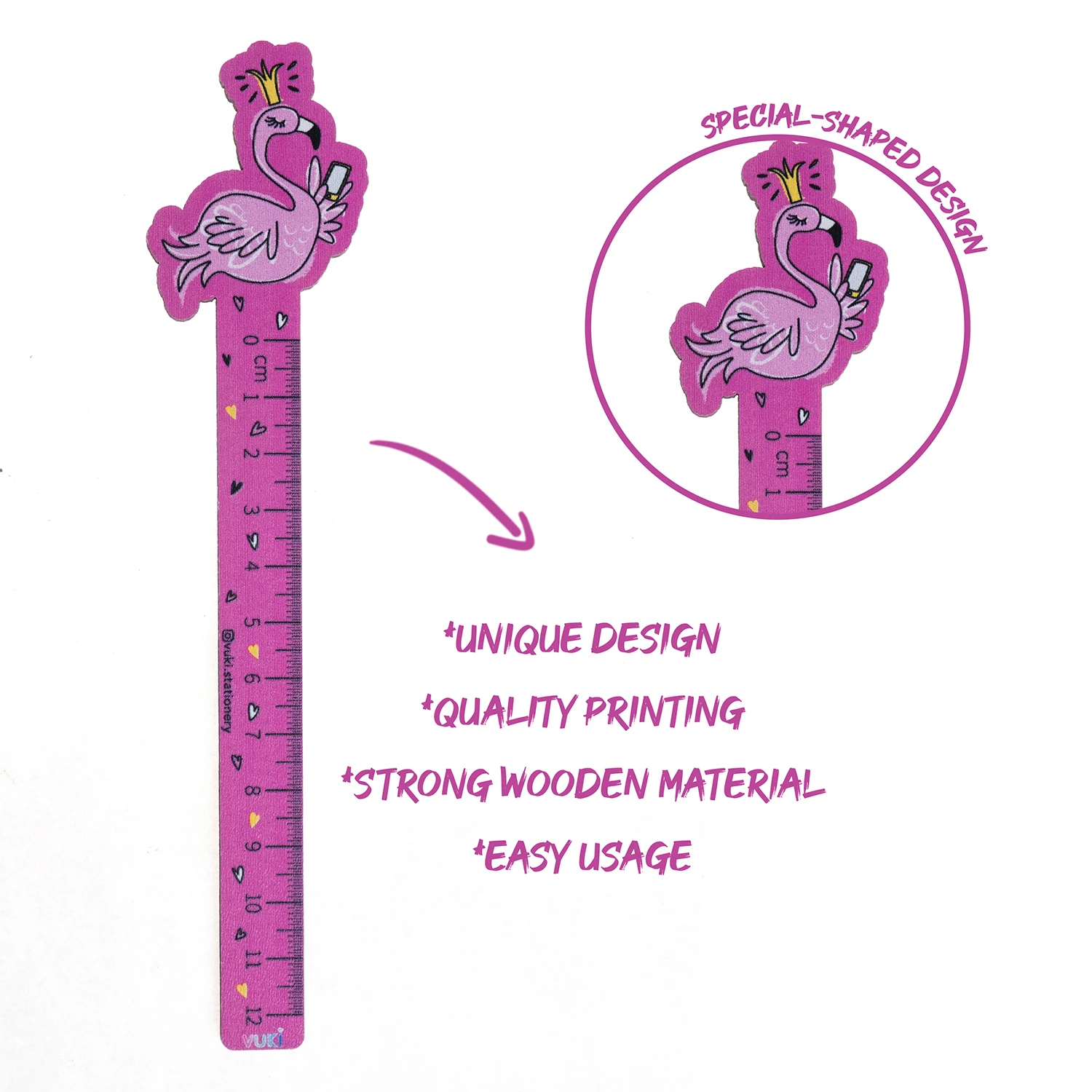 VUKİ - ÖZEL TASARIM CETVEL (FLAMINGO)-6/S