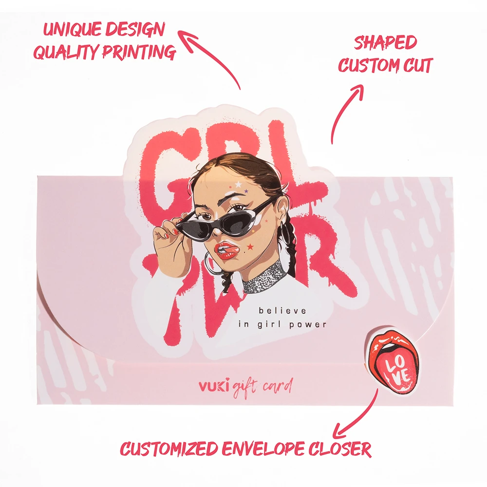 VUKİ - ŞEKİLLİ HEDİYE KARTI (GIRL POWER)-6/S
