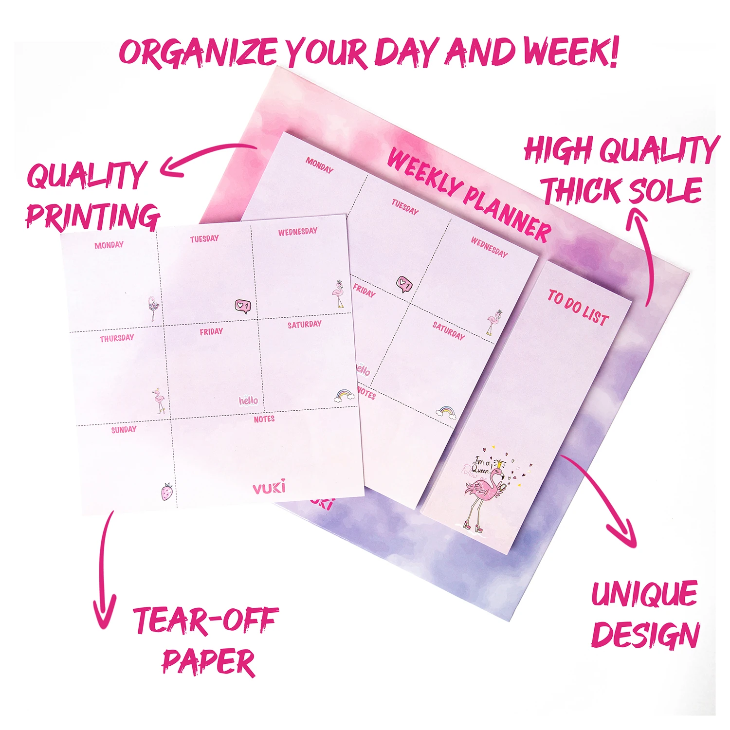 VUKİ - HAFTALIK PLANLAYICI BÜYÜK (FLAMINGO)-1/S