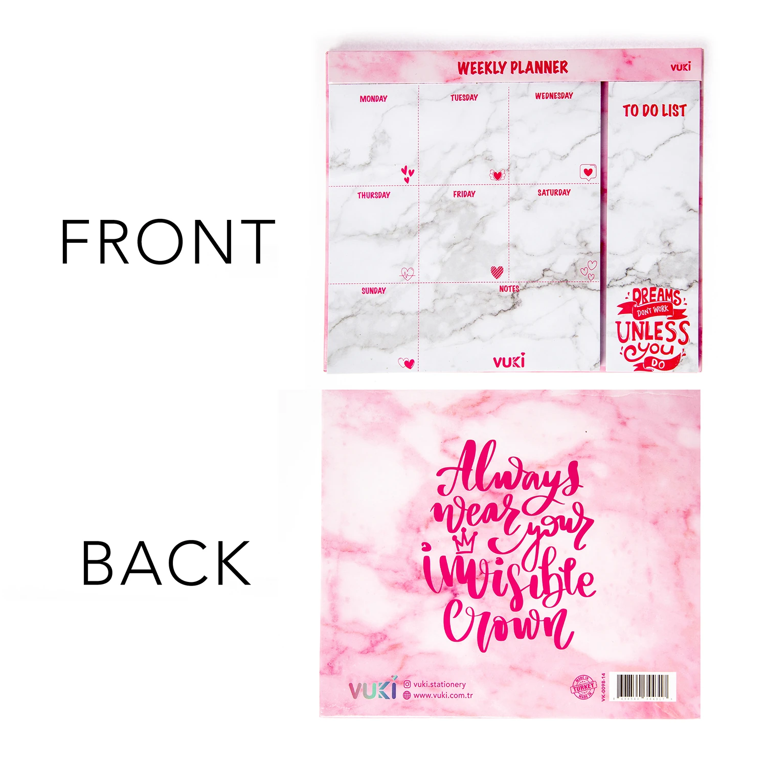 VUKİ - HAFTALIK PLANLAYICI ORTA (PEMBE MERMER)-1/S