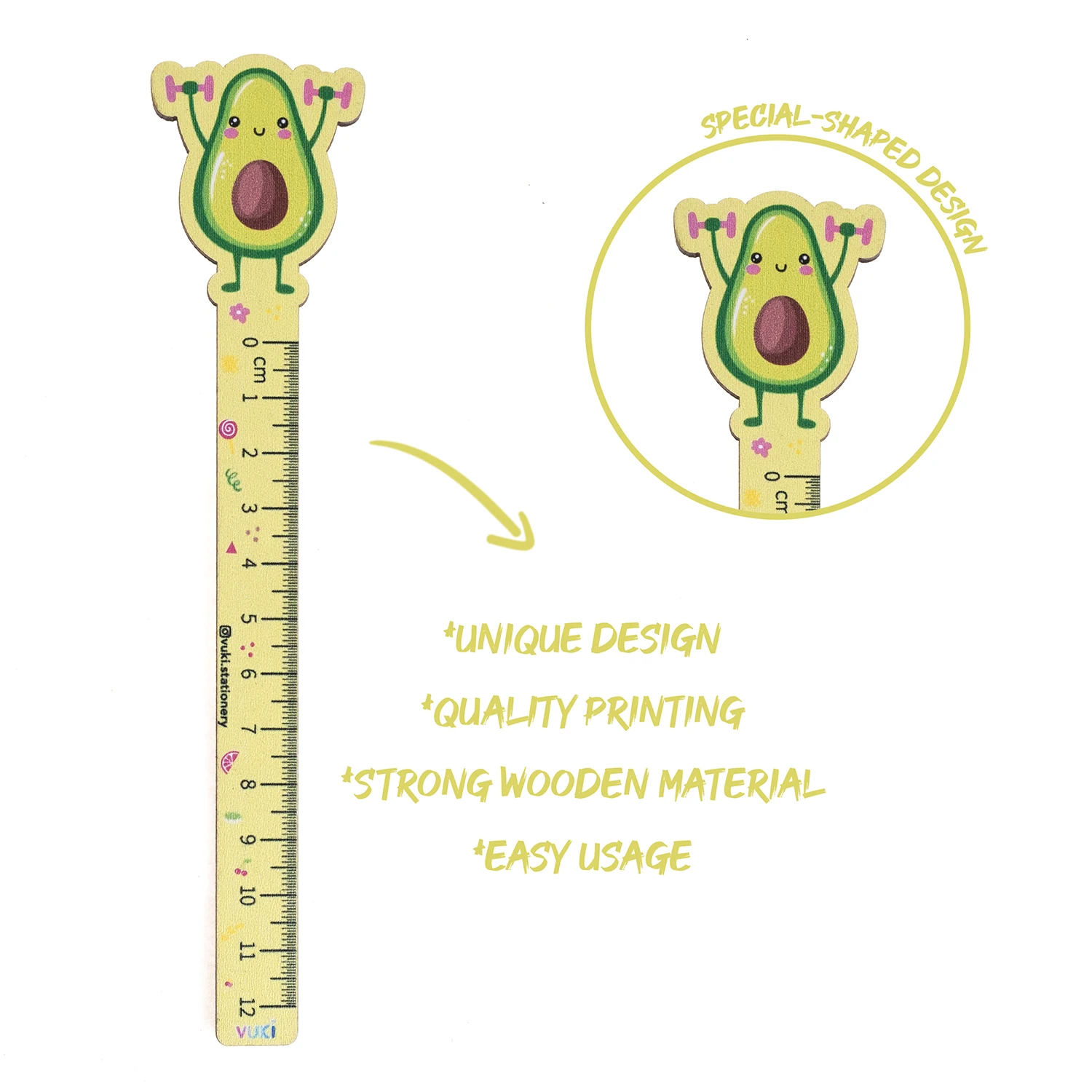 VUKİ - ÖZEL TASARIM CETVEL (AVOKADO)-6/S
