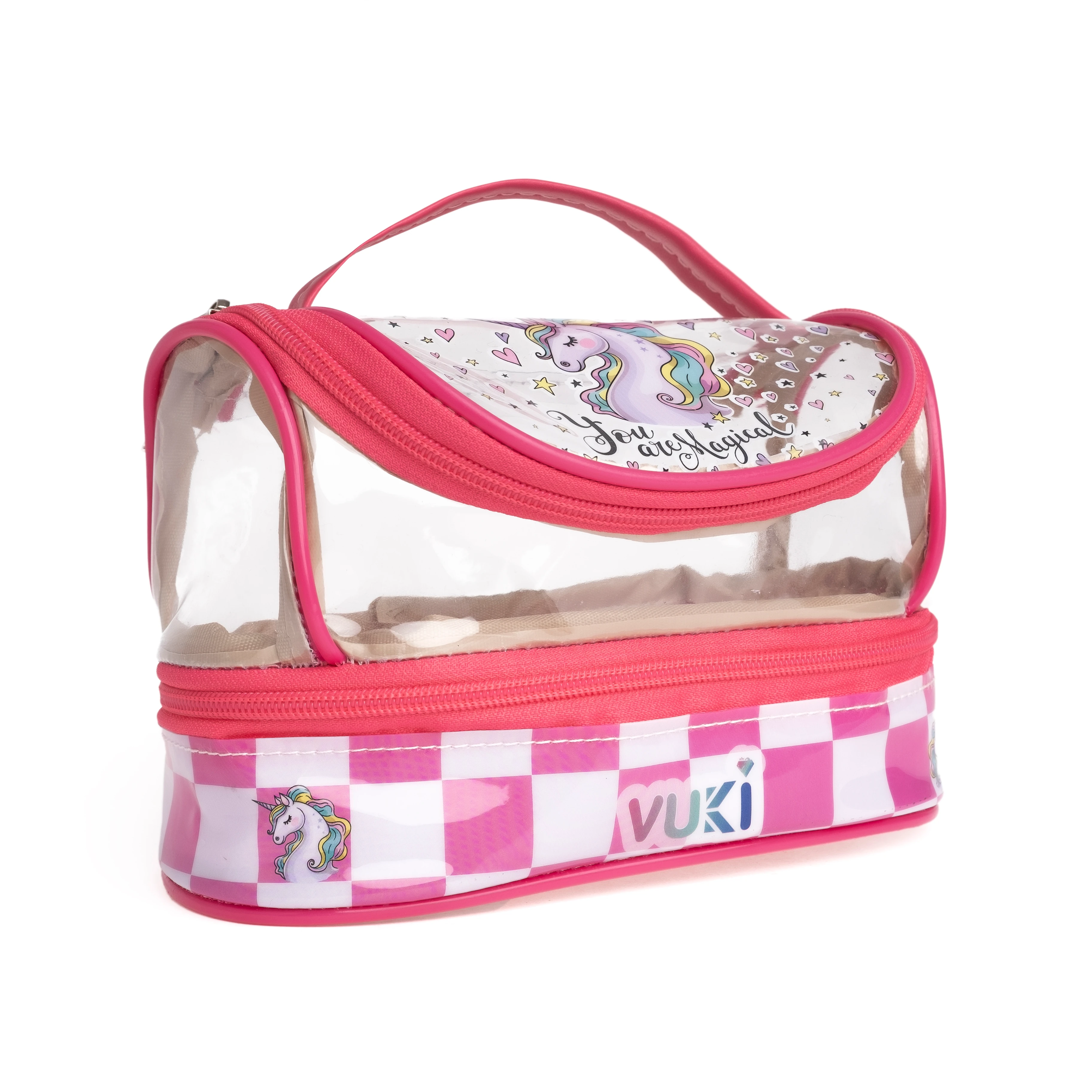 VUKİ - DESENLİ MEGA BOY KALEM ÇANTASI (UNICORN)-1/