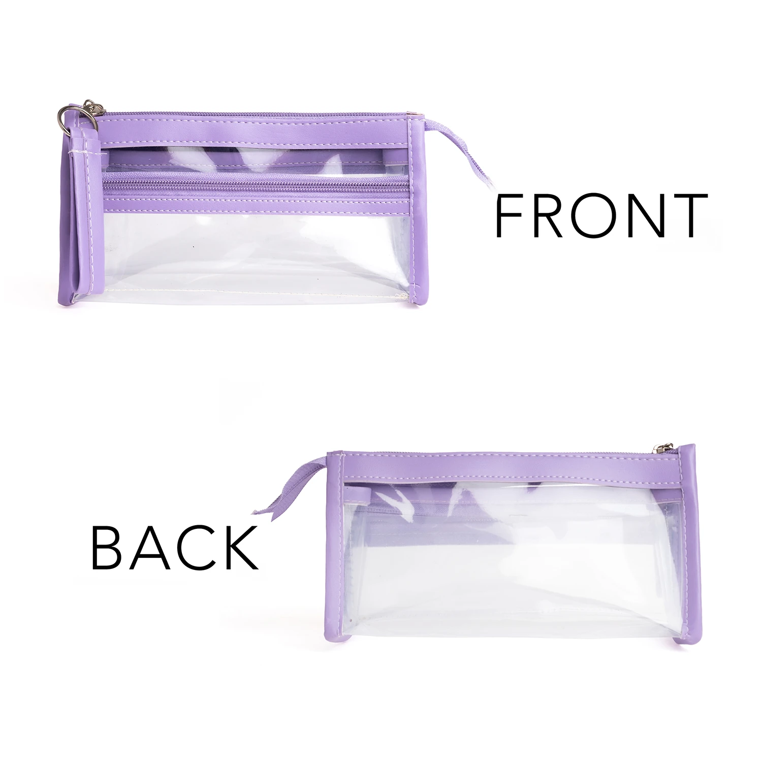 VUKİ - ÜÇGEN 3 CEPLİ DERİ+PVC ÇNT. K. KUTU (MOR)-1