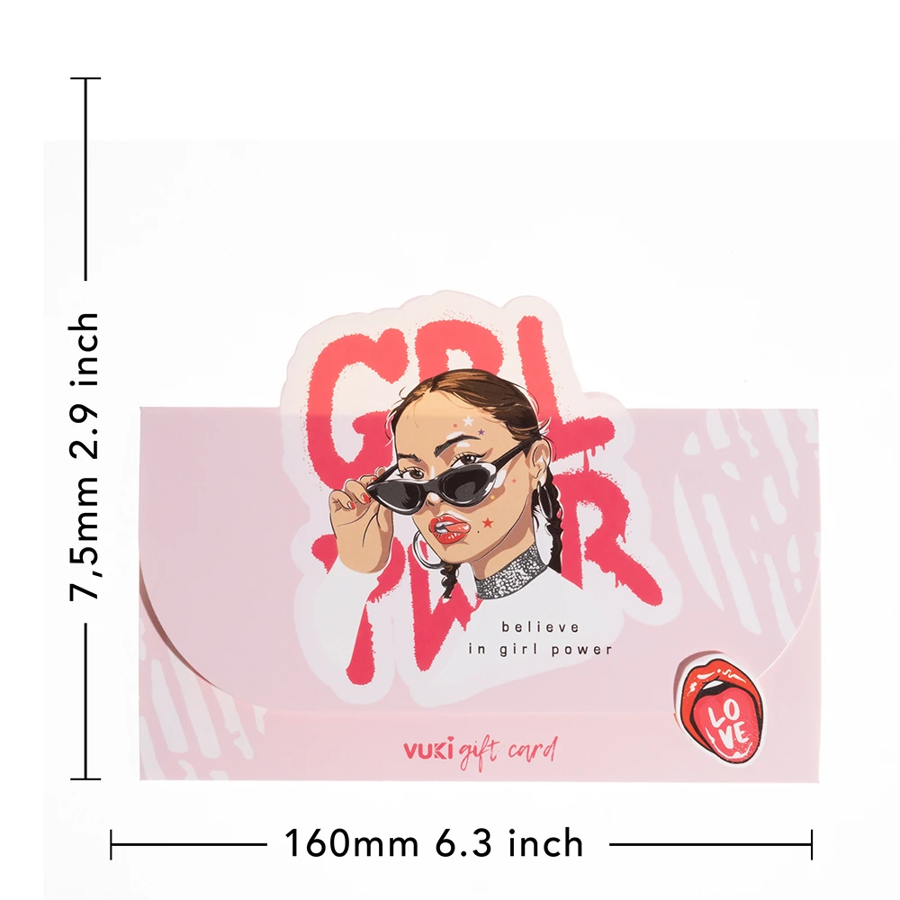 VUKİ - ŞEKİLLİ HEDİYE KARTI (GIRL POWER)-6/S