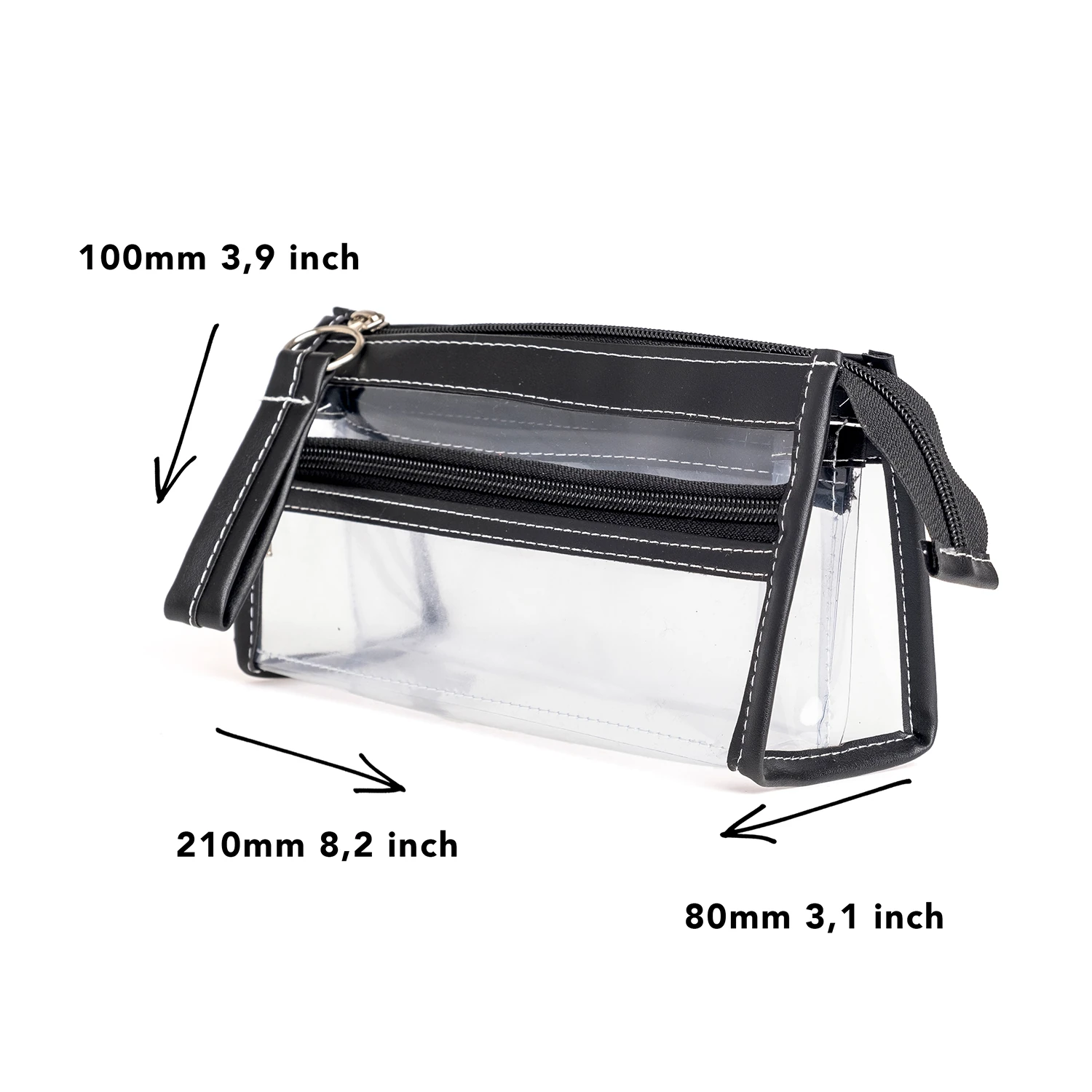 VUKİ - ÜÇGEN 3 CEPLİ DERİ+PVC ÇNT. K. KUTU (SİYAH)