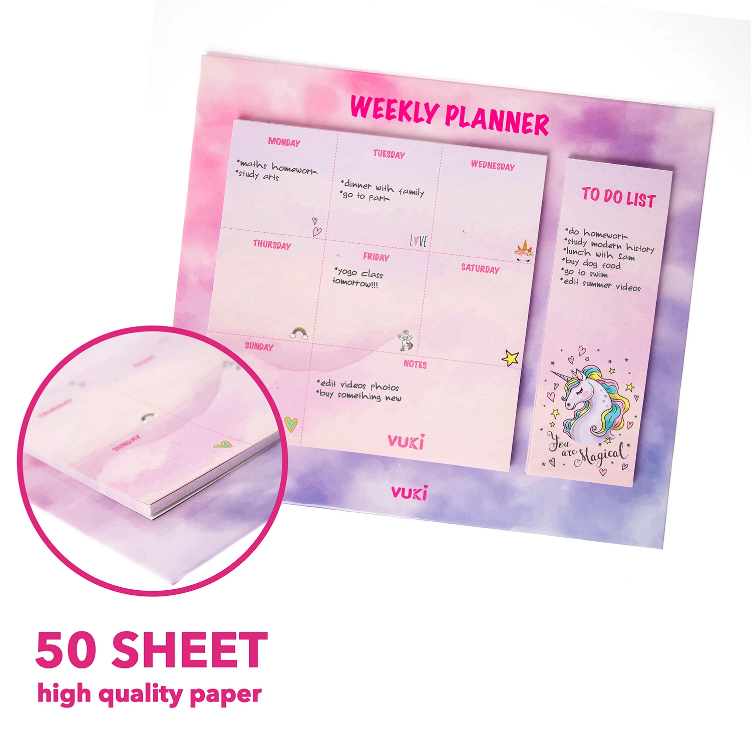 VUKİ - HAFTALIK PLANLAYICI BÜYÜK (UNICORN)-1/S